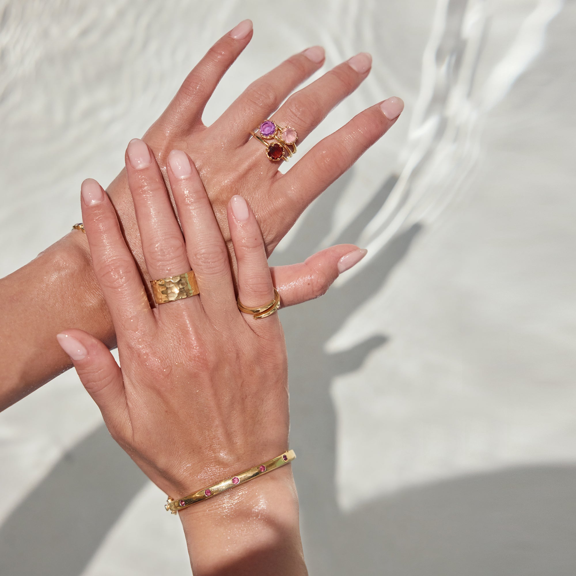 Ibu Five Stone Rhodolite Bracelet