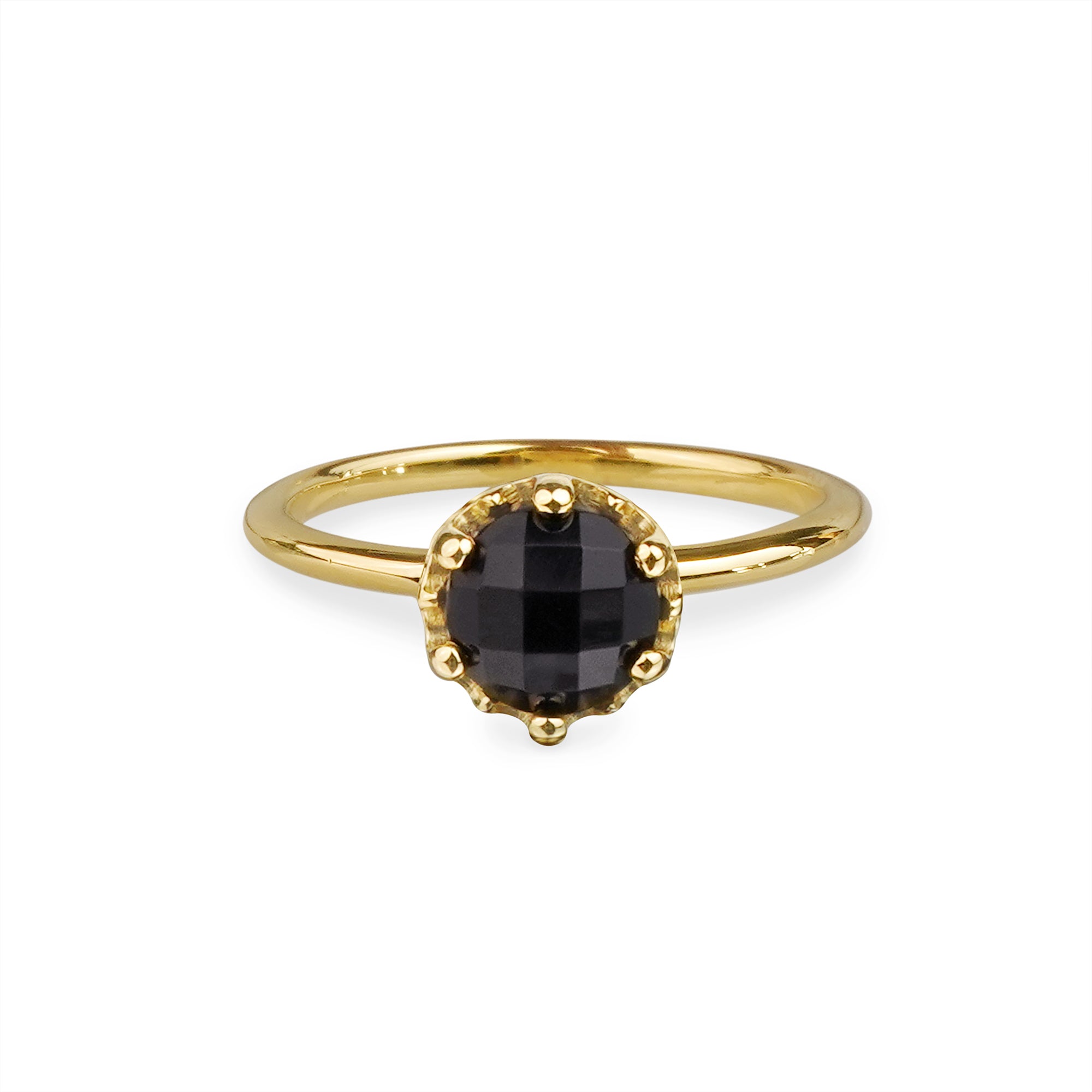 IBU CROWN RING - BLACK ONYX