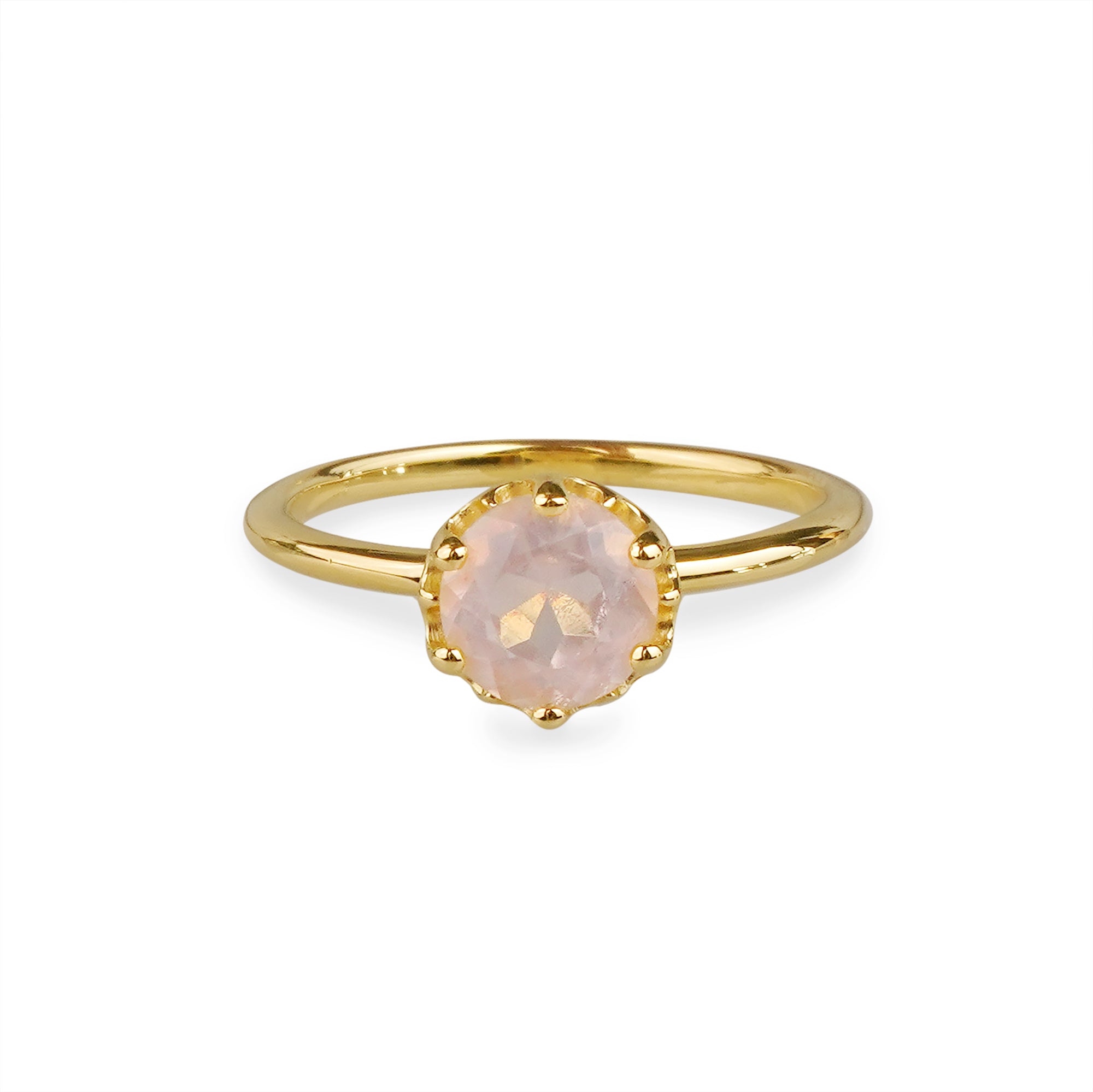 IBU CROWN RING - ROSE QUARTZ