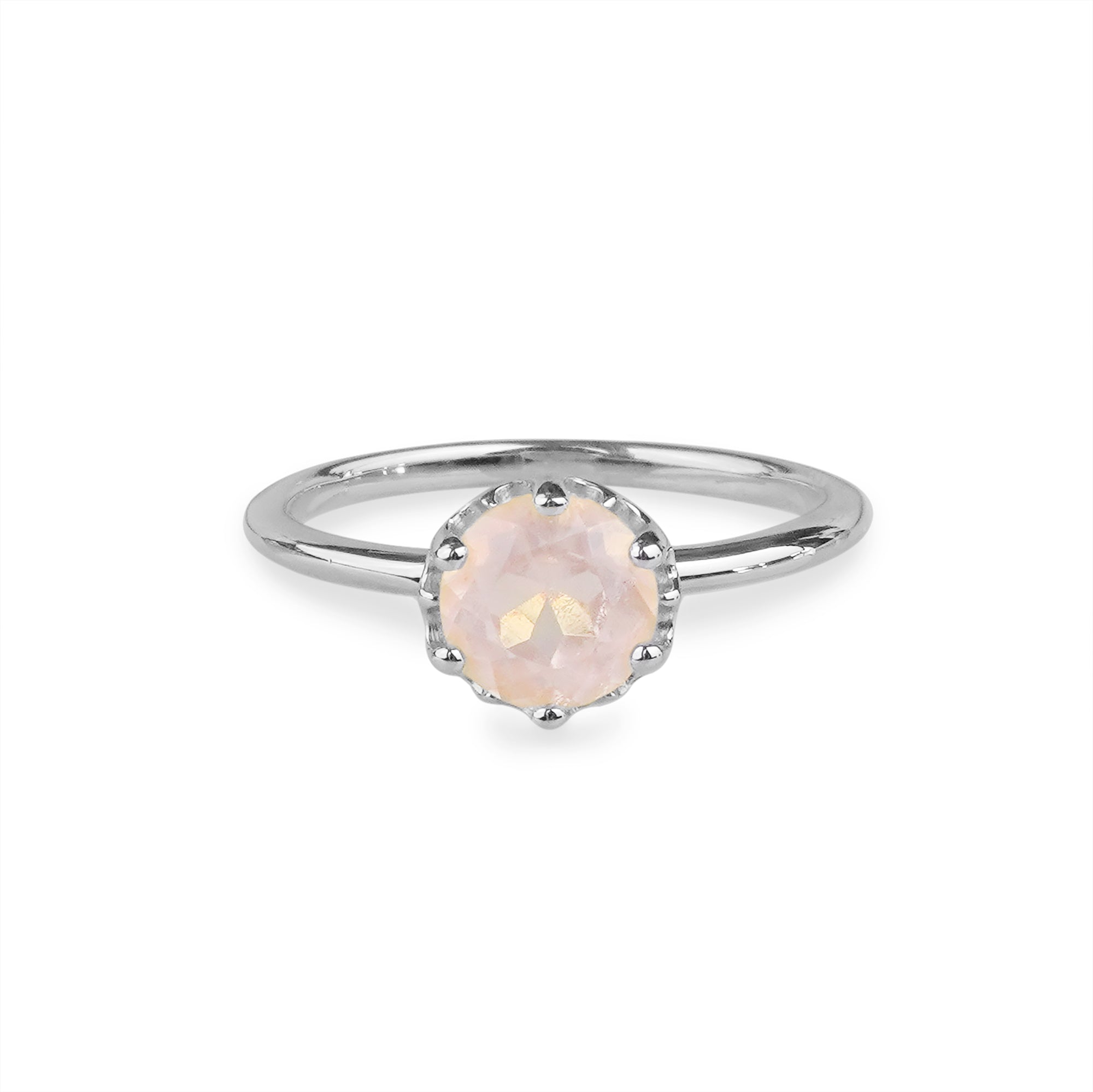 IBU CROWN RING - ROSE QUARTZ