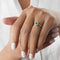 EMERALD AND DIAMOND RING - SOLID 18K YELLOW GOLD