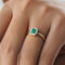 EMERALD AND DIAMOND RING - SOLID 18K YELLOW GOLD
