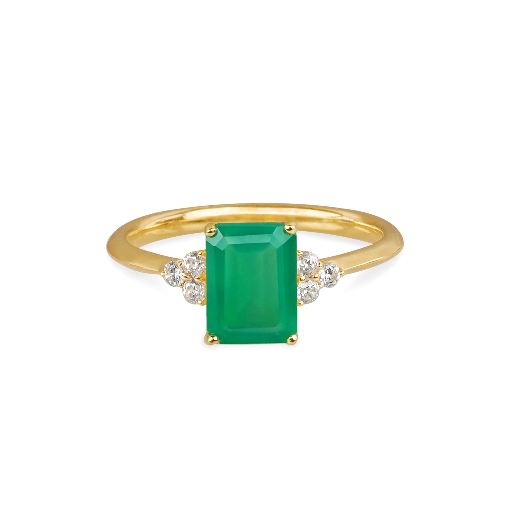 IBU GREEN ONYX RING - BAGUETTE SHAPED