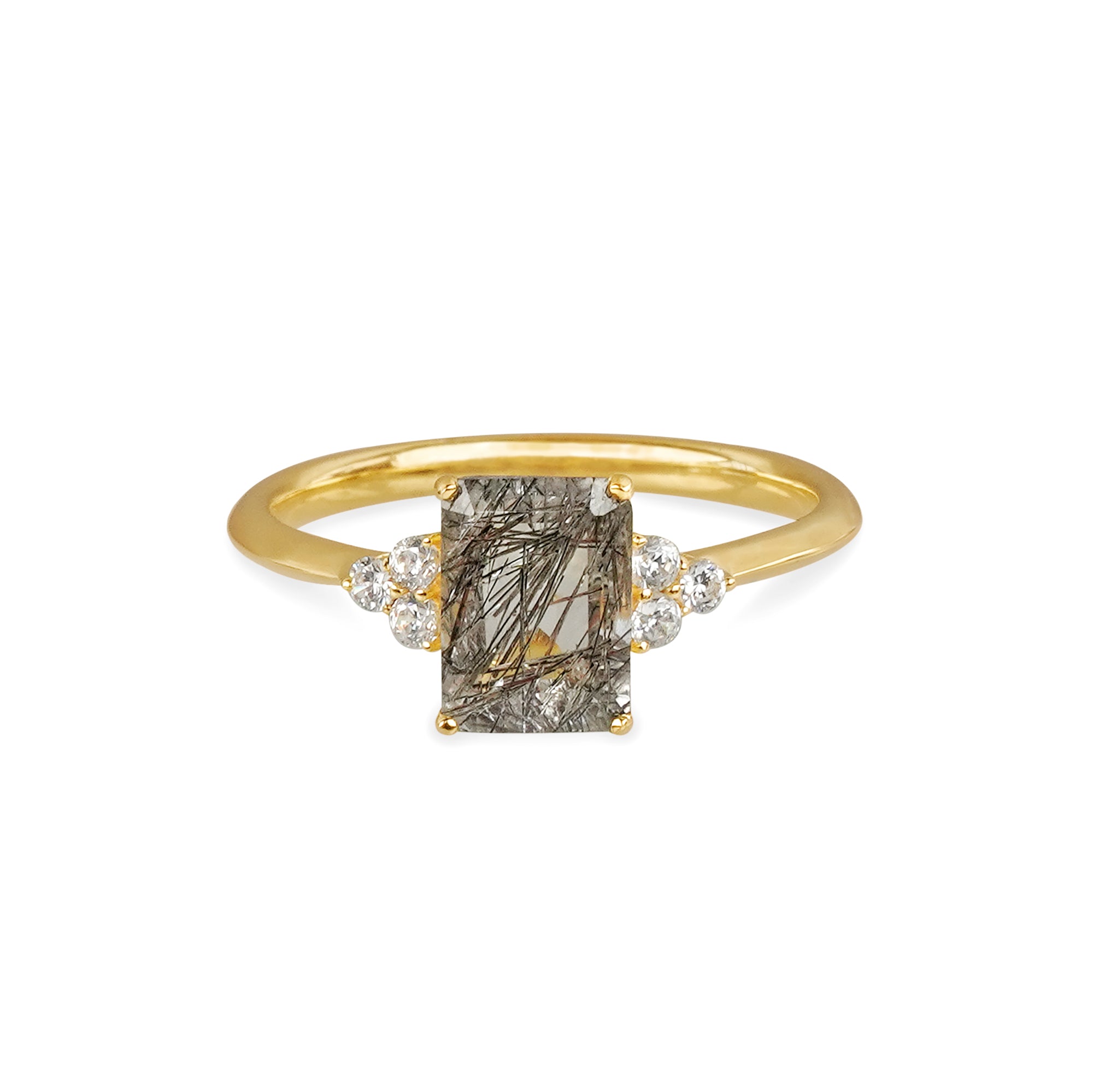 IBU RUTILATED QUARTZ RING - BAGUETTE SHAPED