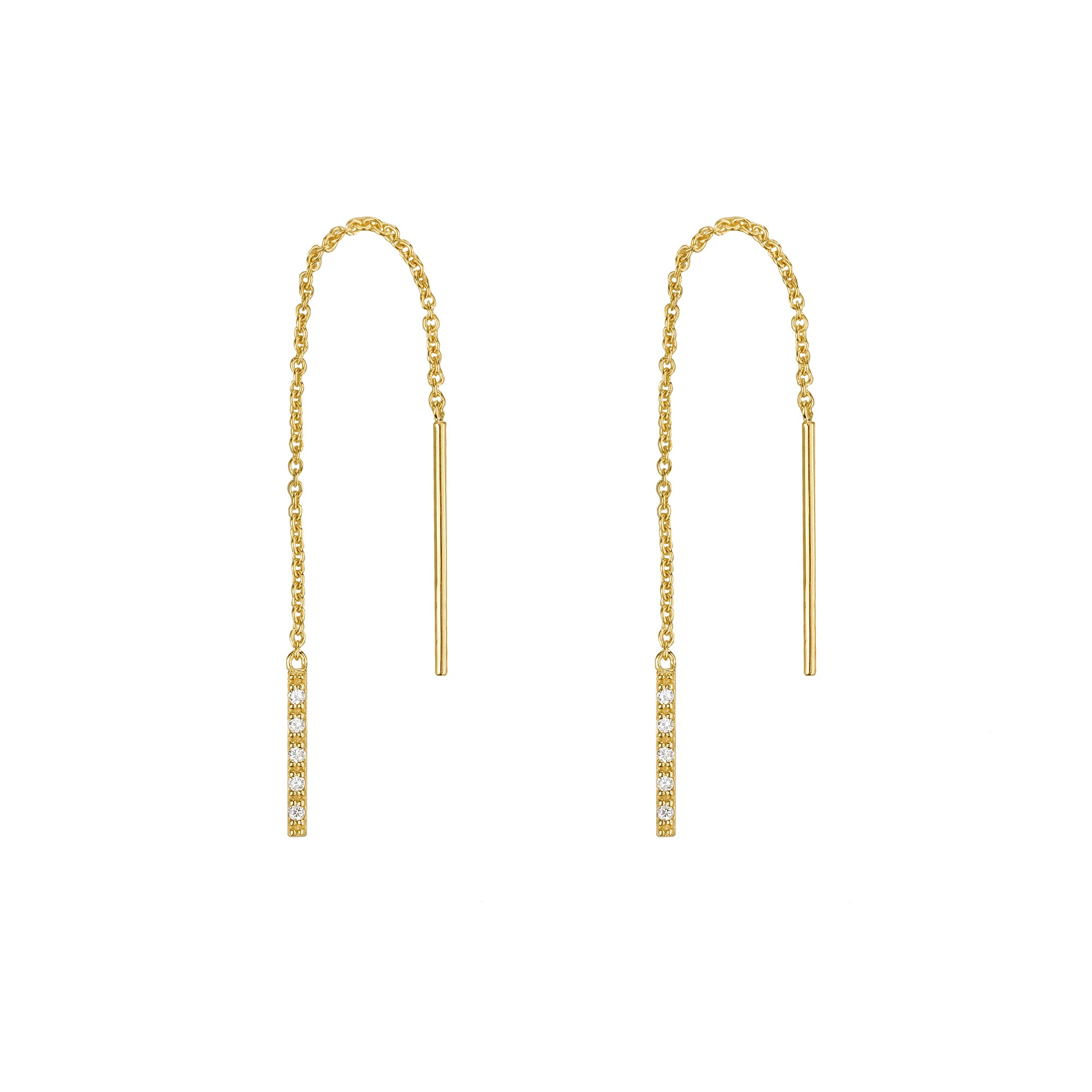 IBU CZ BAR DANGLING EARRINGS