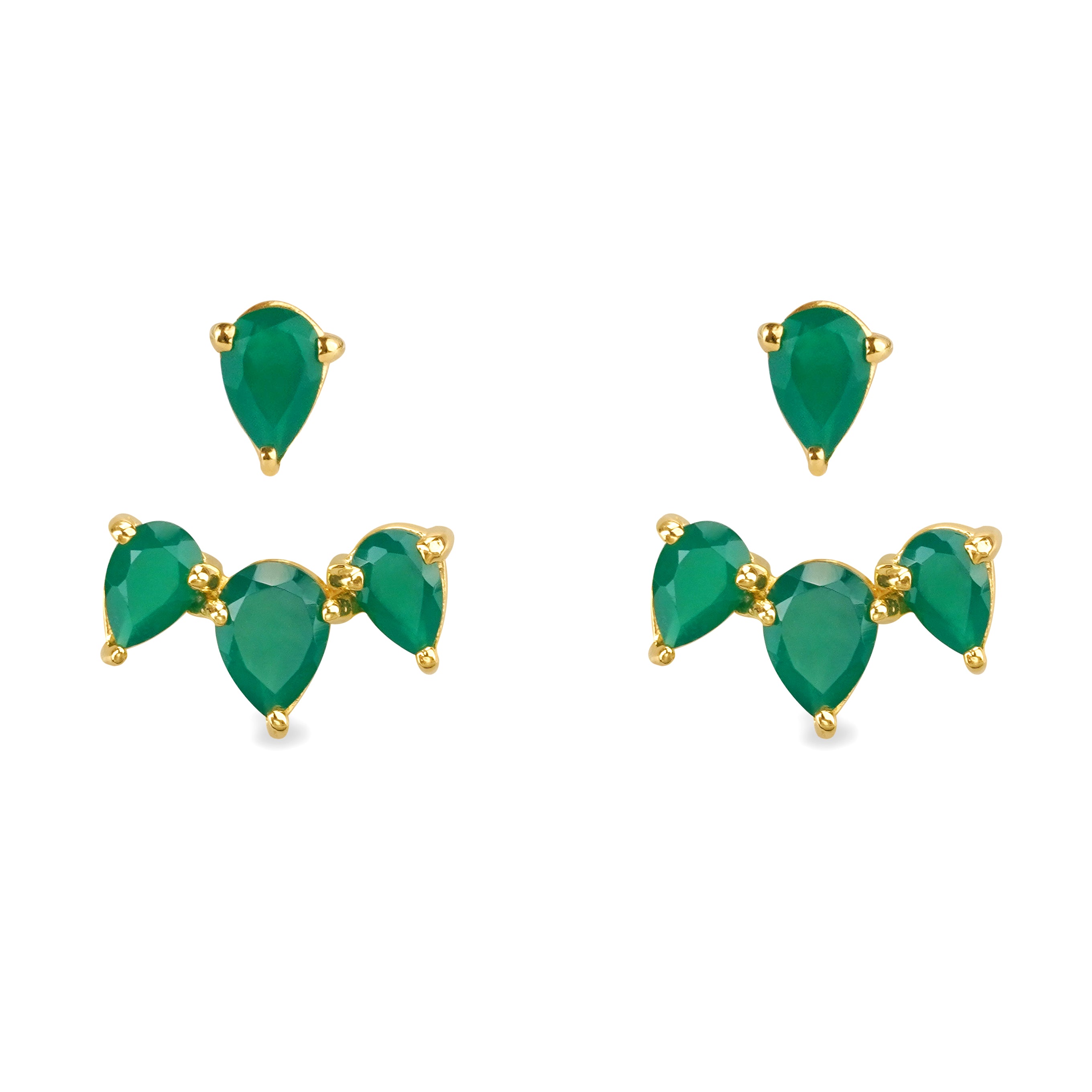 IBU BASKARA EAR JACKETS - GREEN ONYX