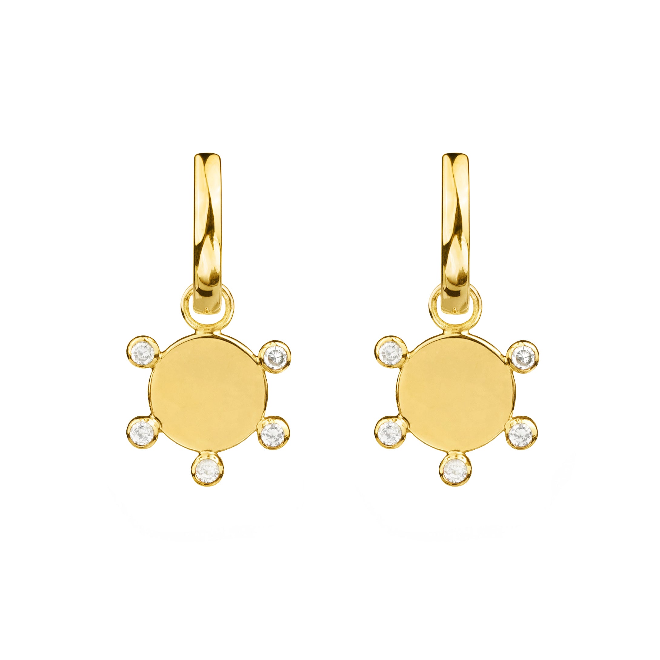 IBU HUGGIES EARRINGS WITH ROUND CZ