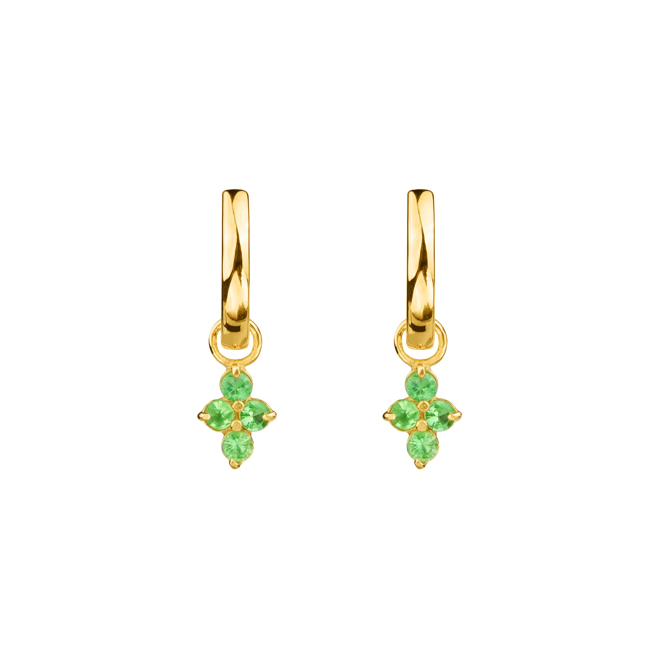 IBU HUGGIES EARRINGS WITH TSAVORITE CHARMS