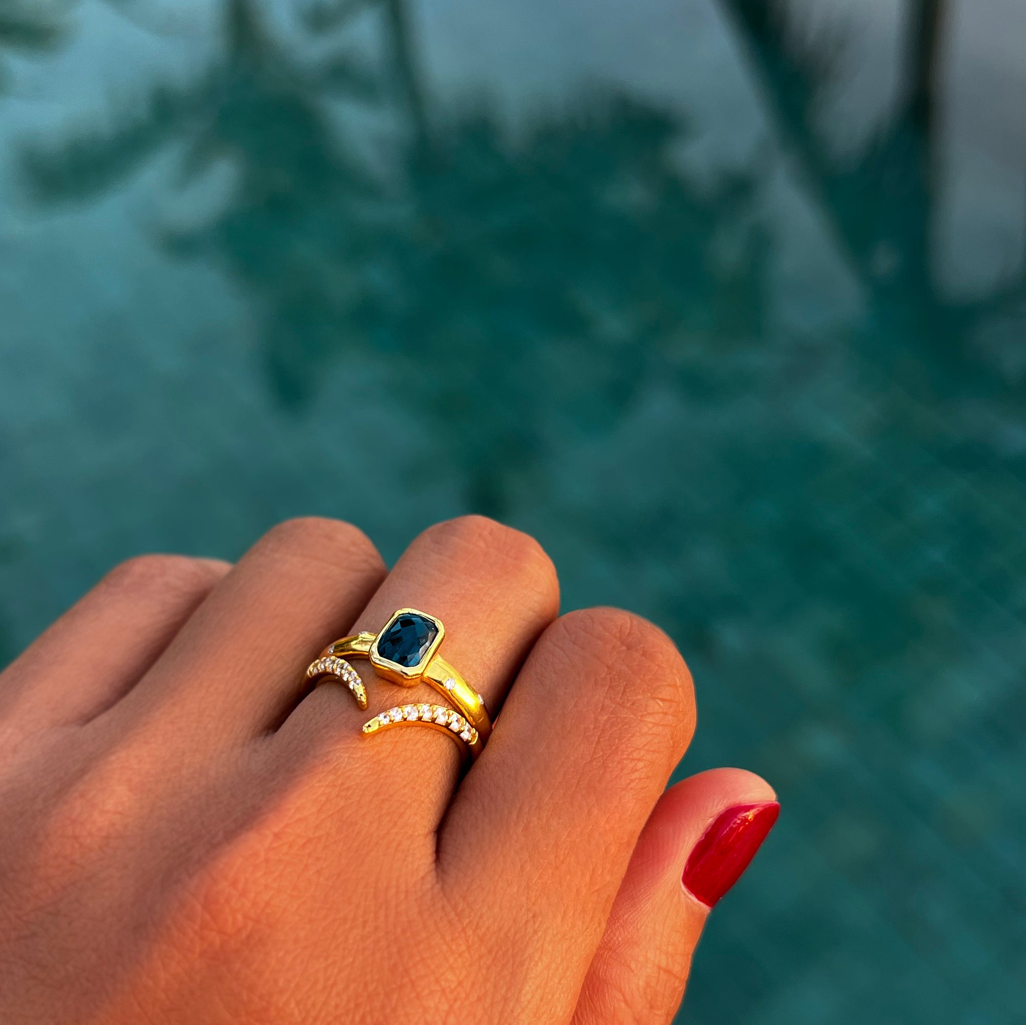 IBU LONDON BLUE TOPAZ RING