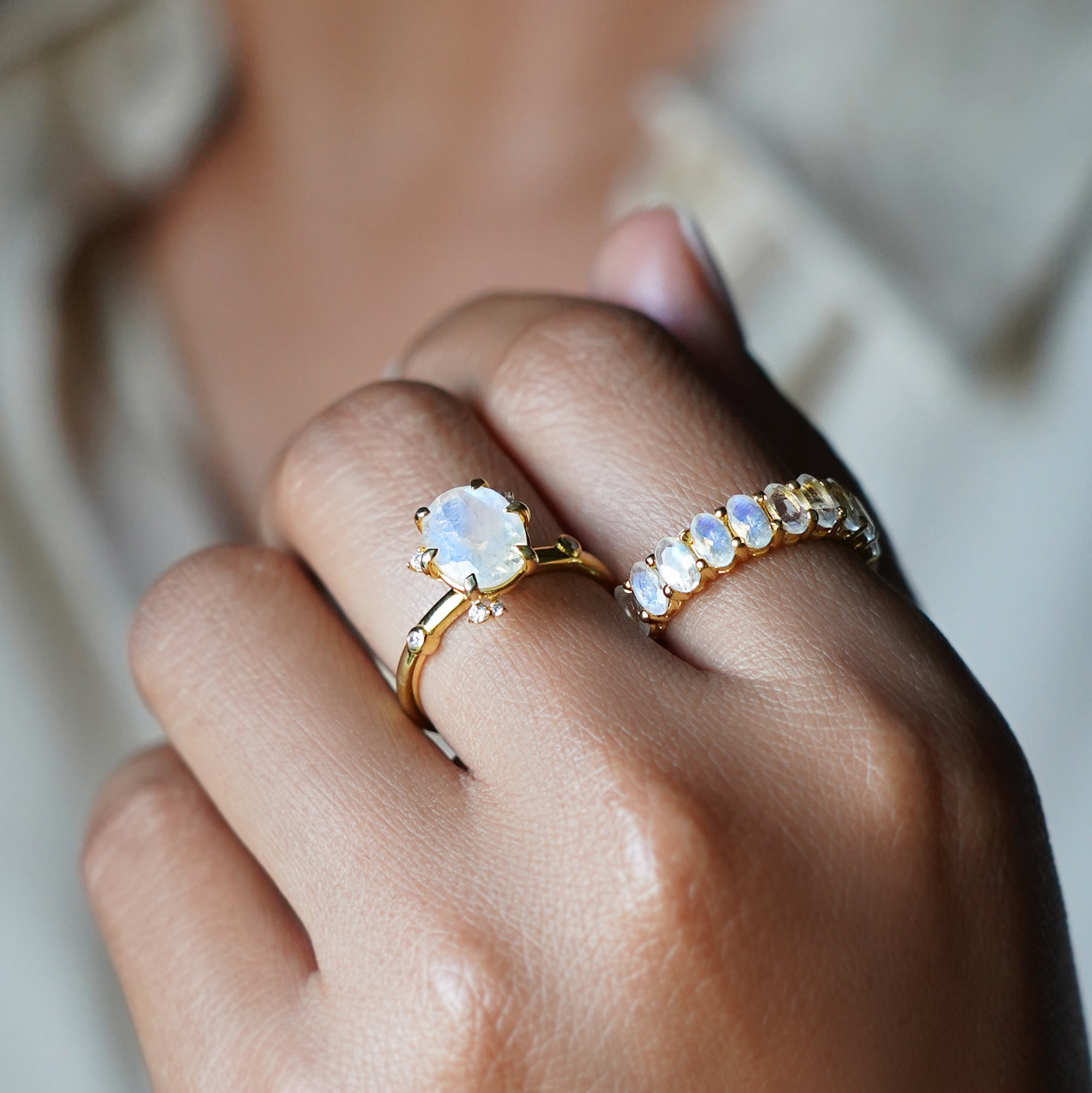 Ibu Rainbow Moonstone Eternity Band | BITS OF BALI JEWELRY