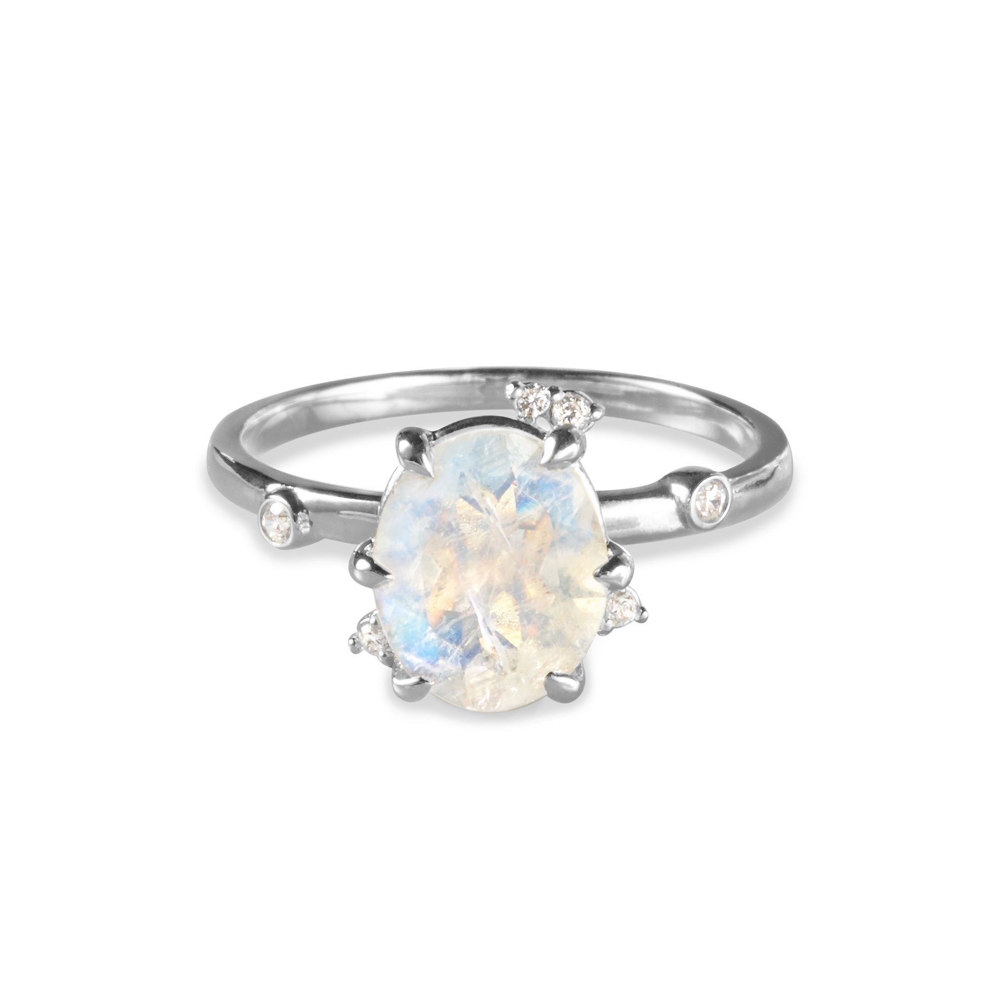 IBU FLOWER RAINBOW MOONSTONE RING