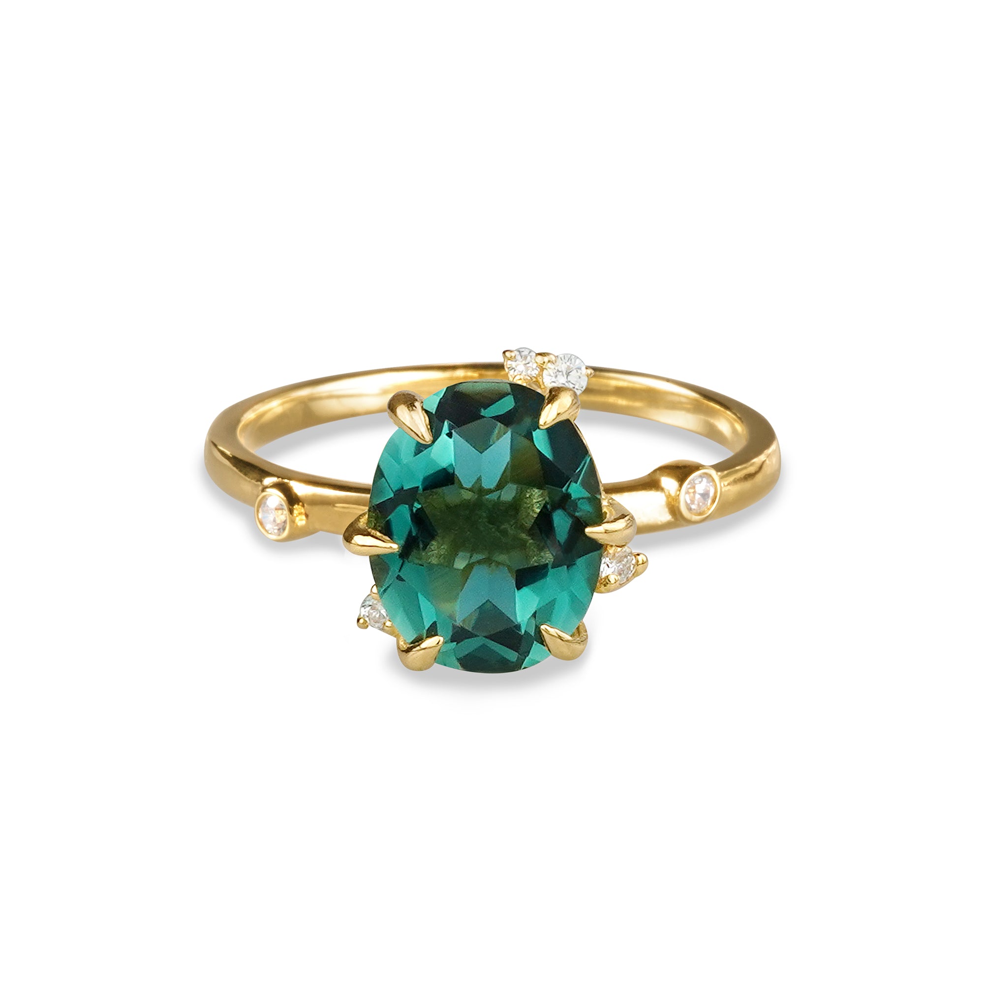 IBU FLOWER GREEN QUARTZ RING