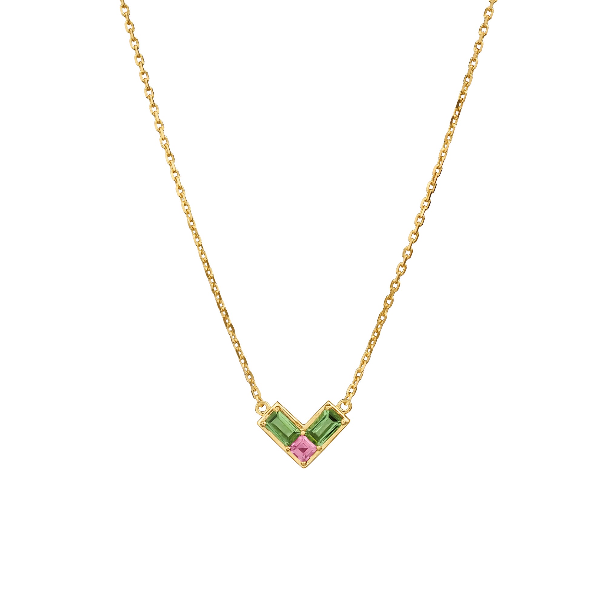 IBU PINK V TOURMALINE NECKLACE