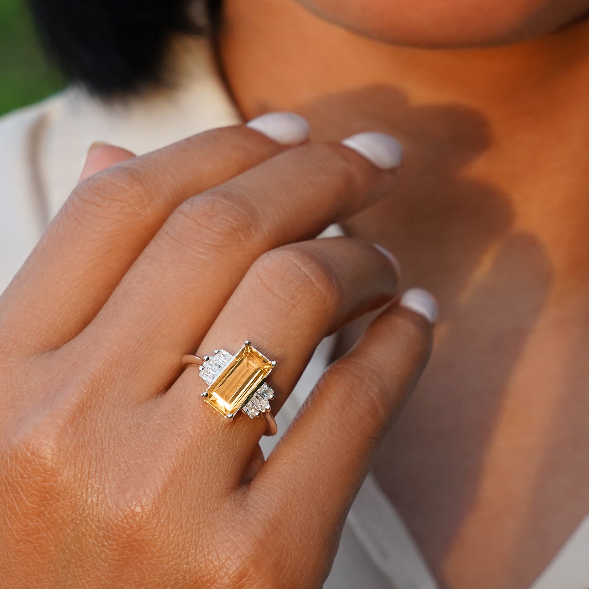 IBU LONG CITRINE RING