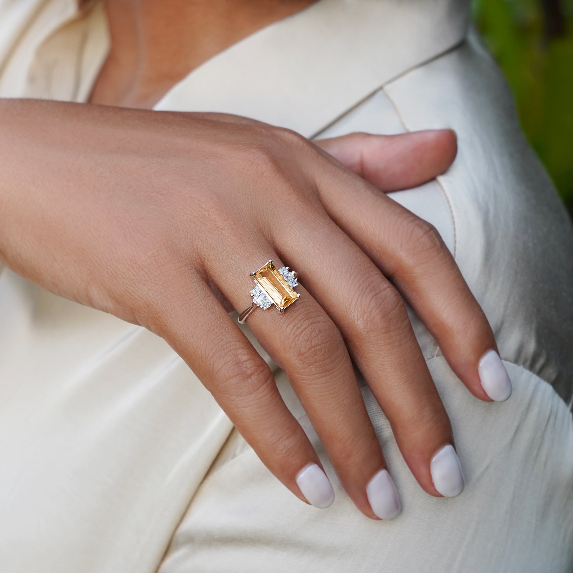 IBU LONG CITRINE RING