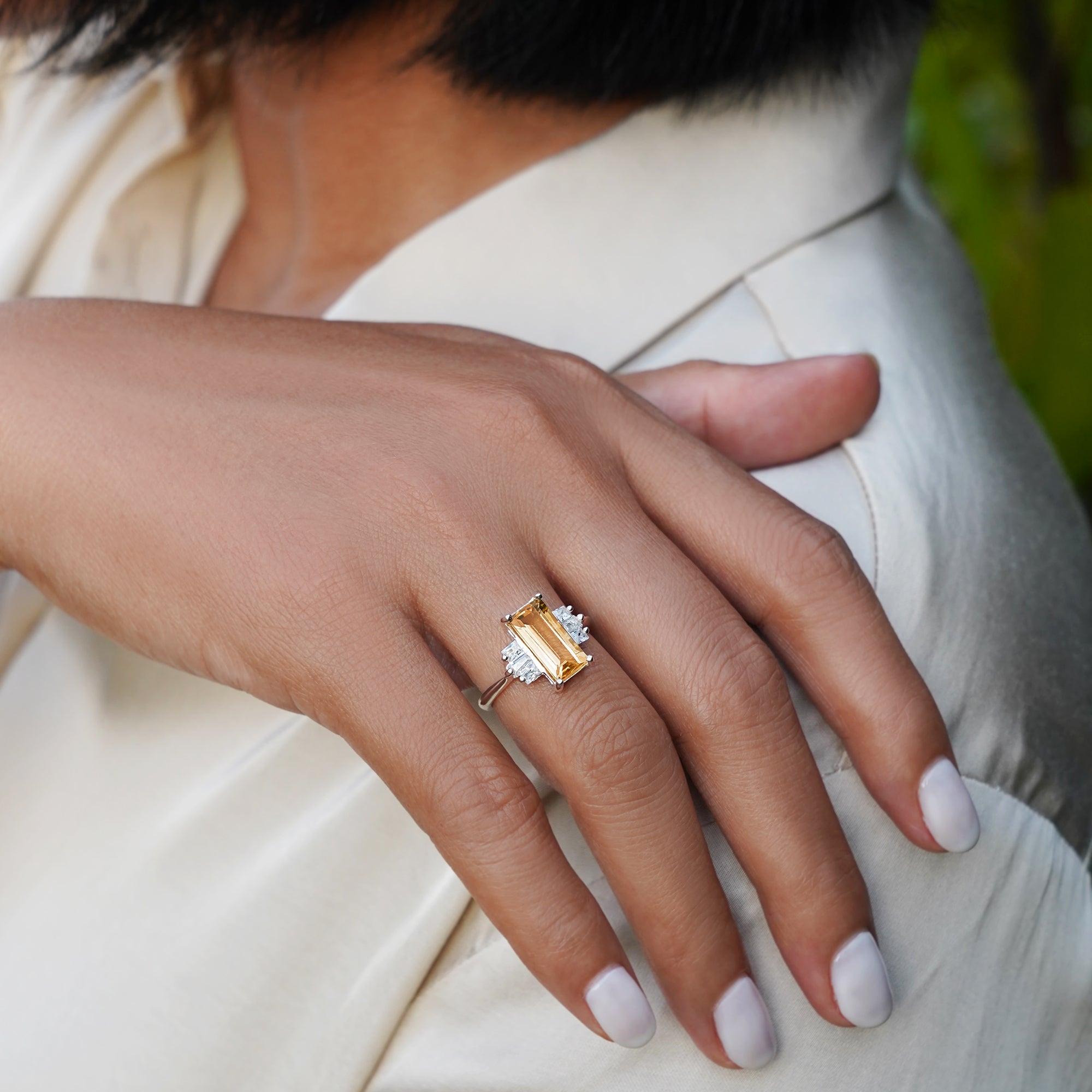 IBU LONG CITRINE RING