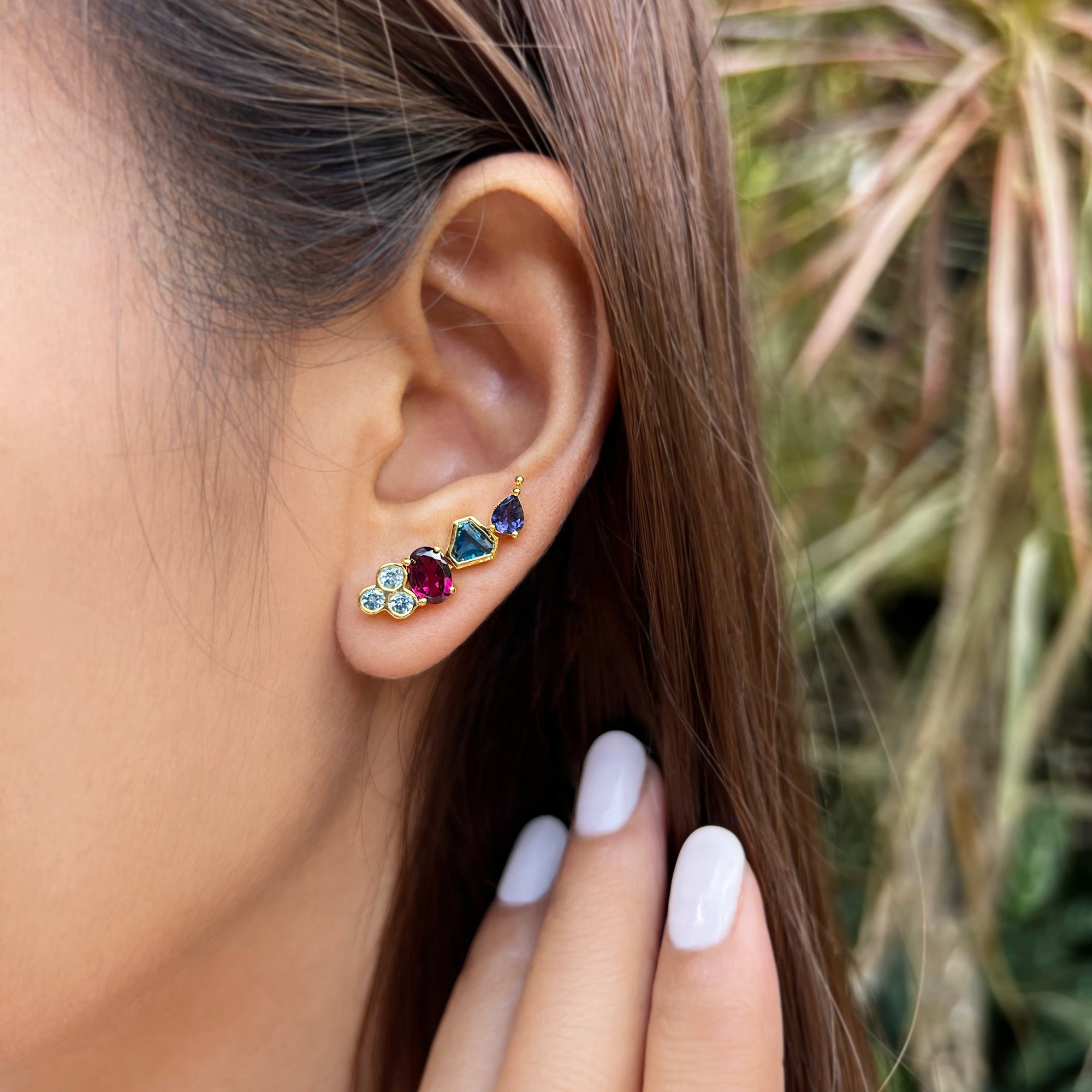 Ibu Rainbow Ear Climber Earrings | BITS OF BALI JEWELRY