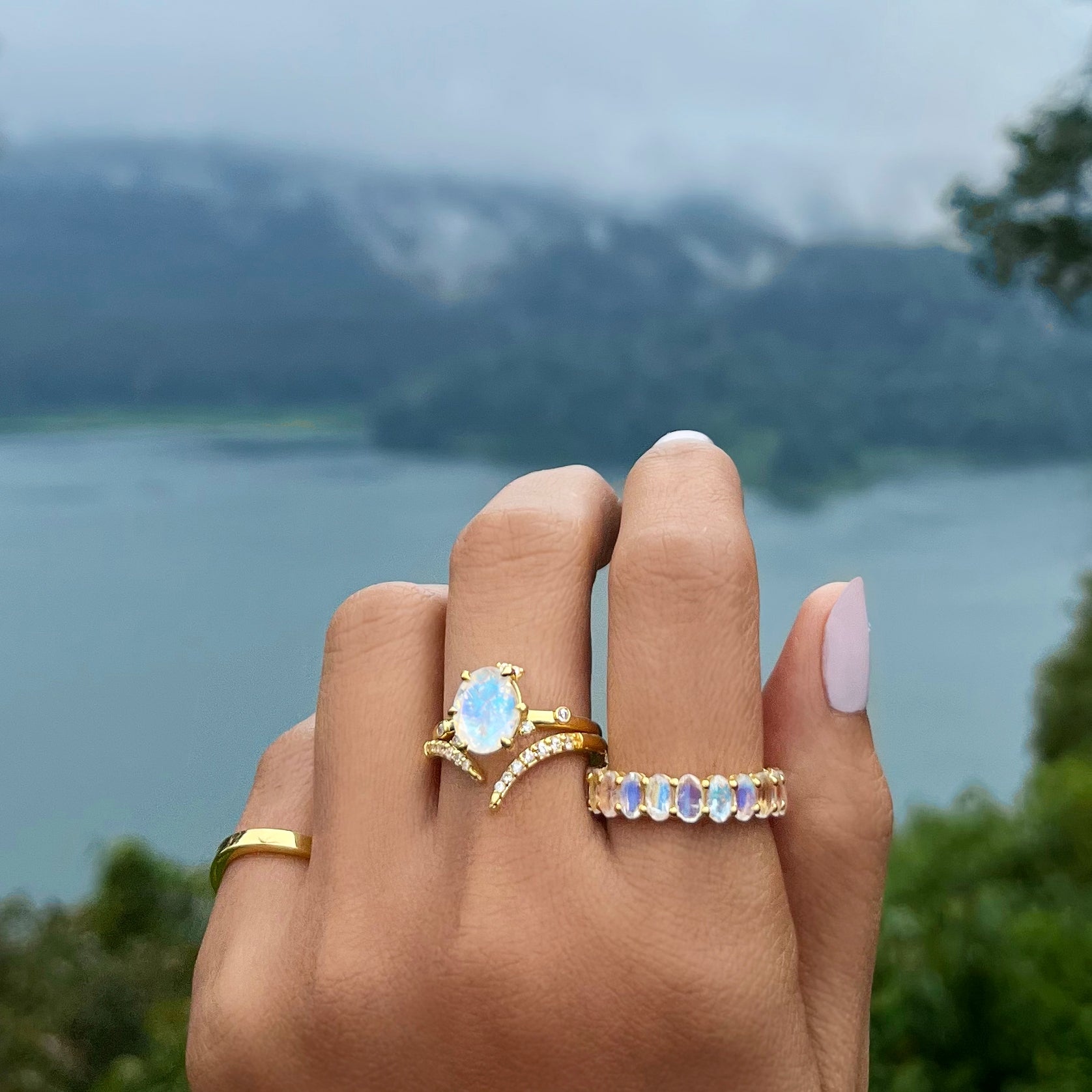 Ibu Rainbow Moonstone Eternity Band | BITS OF BALI JEWELRY