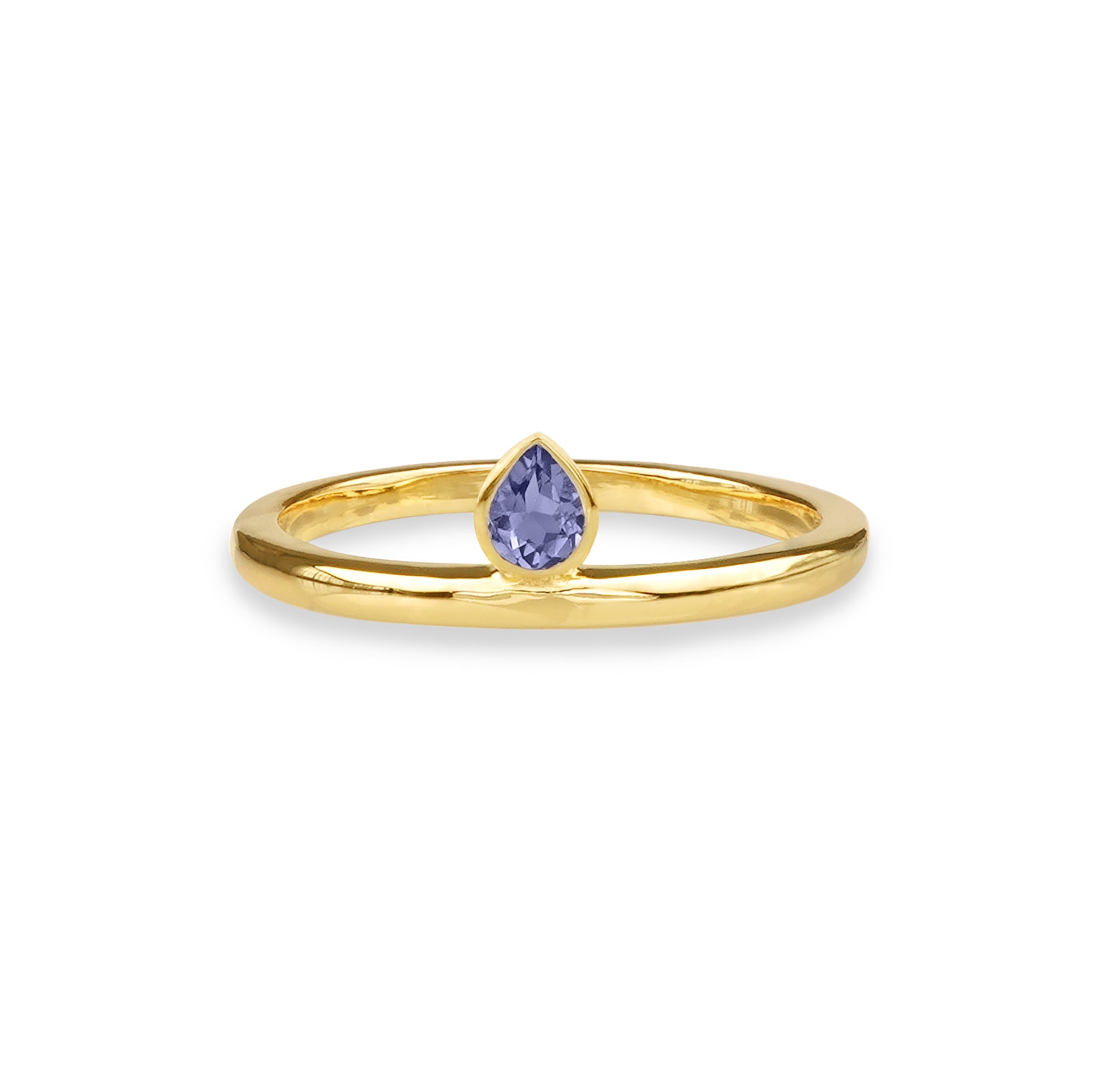 Ibu Iolite Tiny Solo Stone Ring | BITS OF BALI JEWELRY