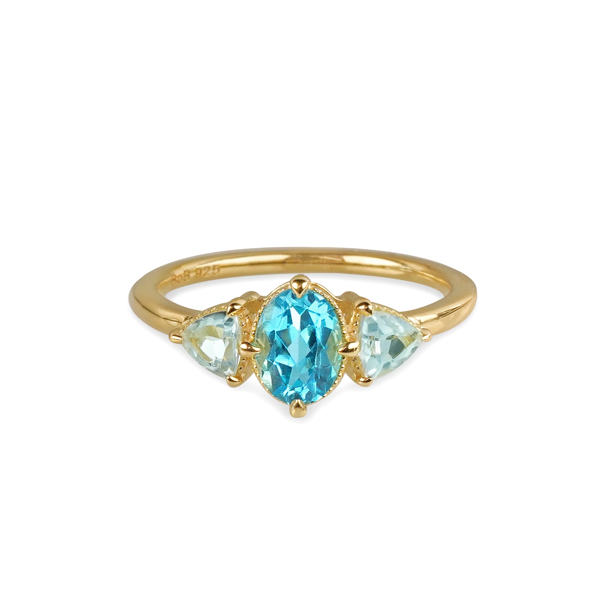 IBU TRIO VINTAGE BLUE TOPAZ RING