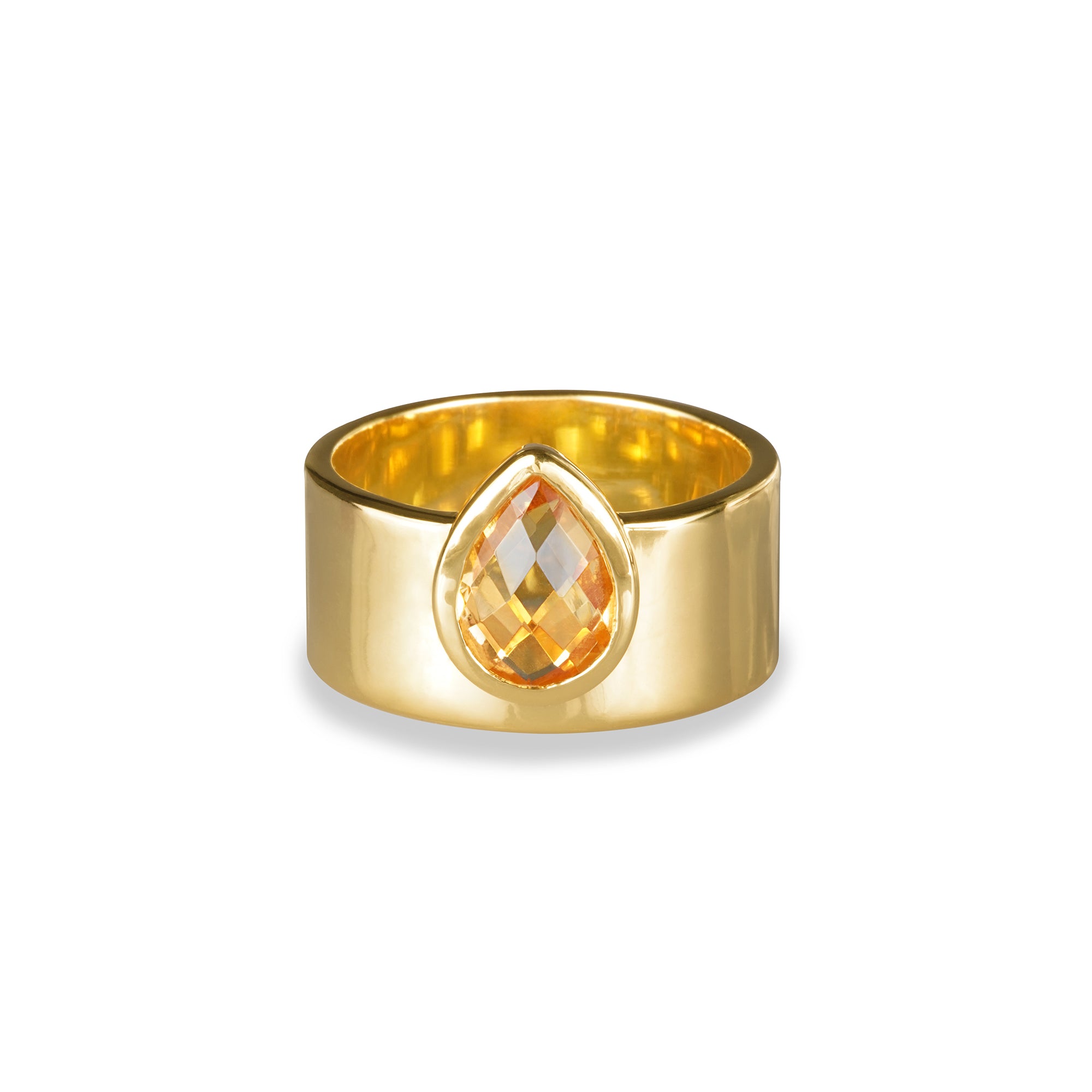 IBU Vira Bold Ring Gold Vermeil - Pear-Shaped Citrine