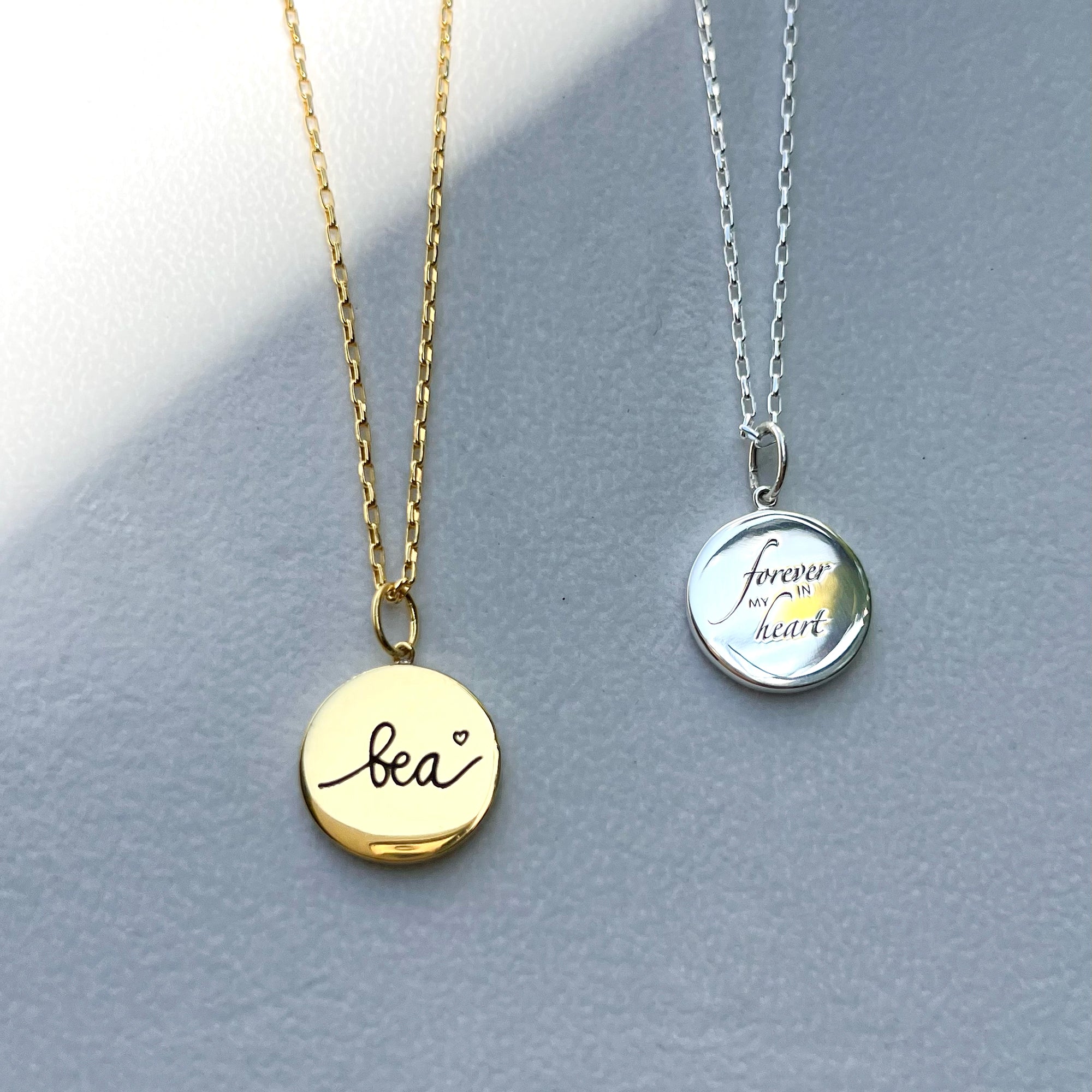 Personalized One Round Pendant Necklace - With Engraves | BITS OF BALI JEWELRY