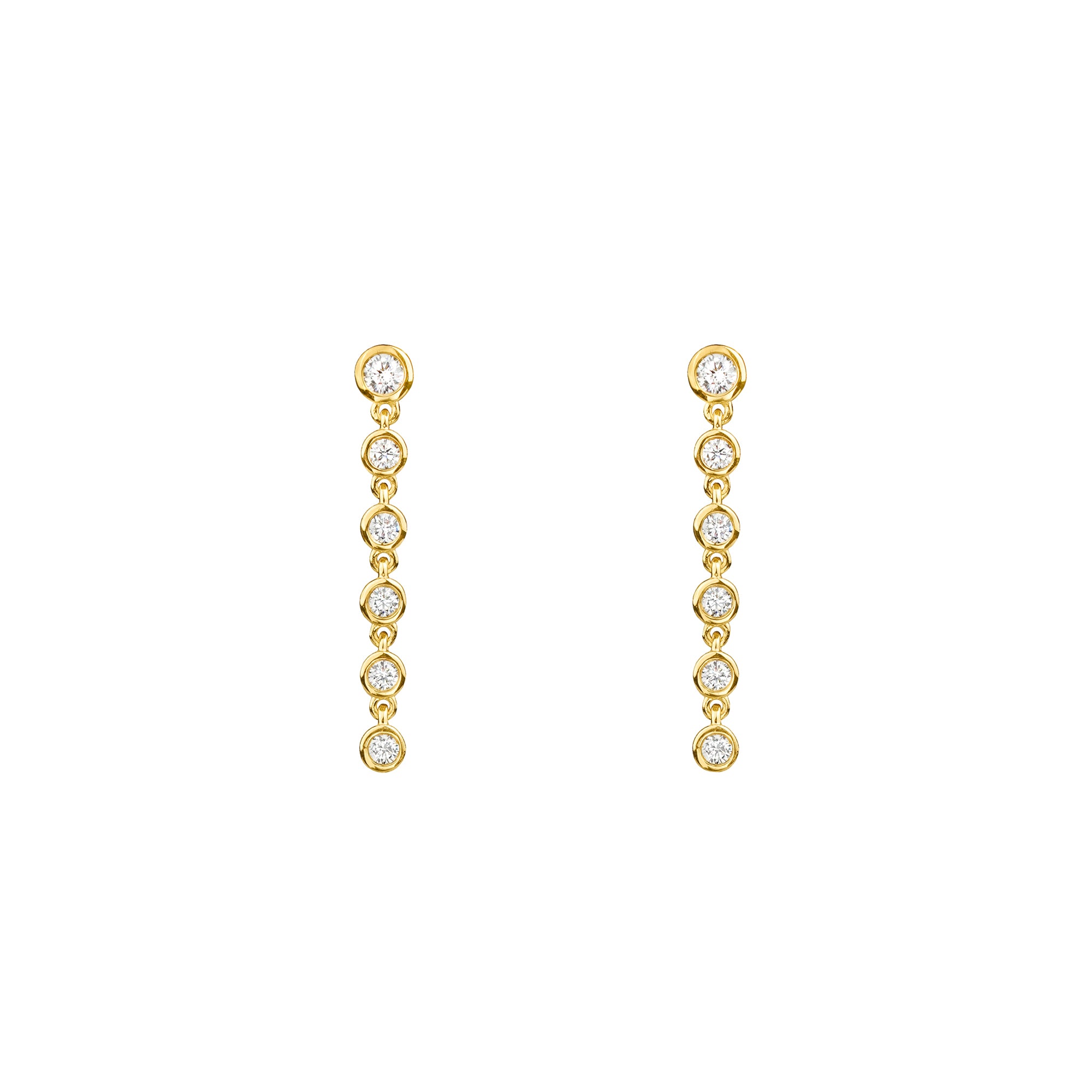 IBU SHORTER BEZEL CZ DROP EARRINGS