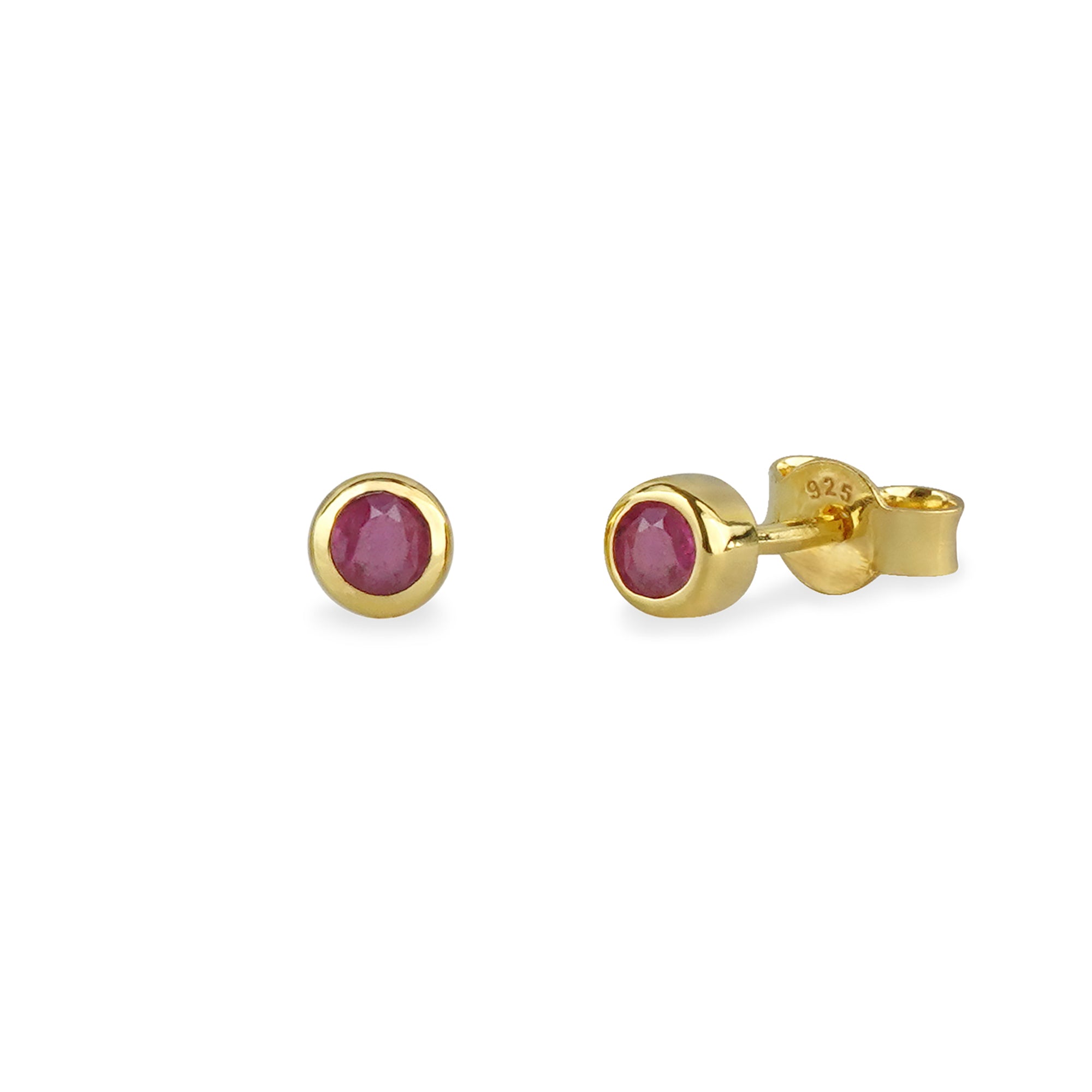 DIPTA TINY SINGLE BUBBLE EARRINGS - RUBY