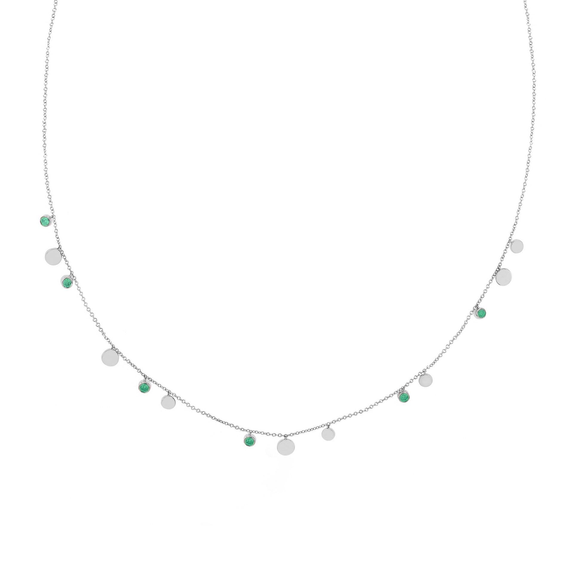 IBU ZAMBIAN EMERALD DISC NECKLACE