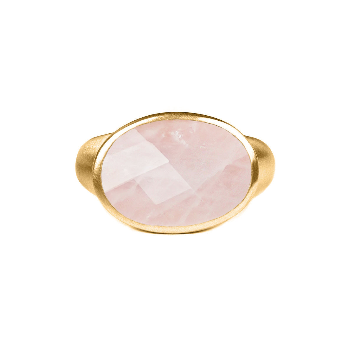 VIRA BOLD RING - LARGE OVAL ROSE QUARTZ