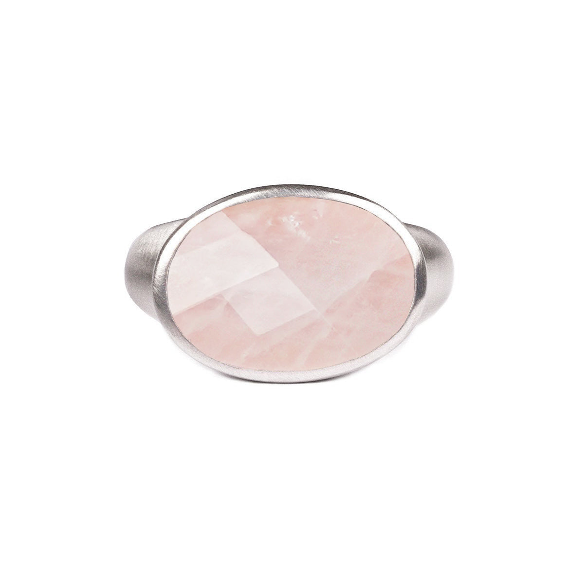 VIRA BOLD RING - LARGE OVAL ROSE QUARTZ