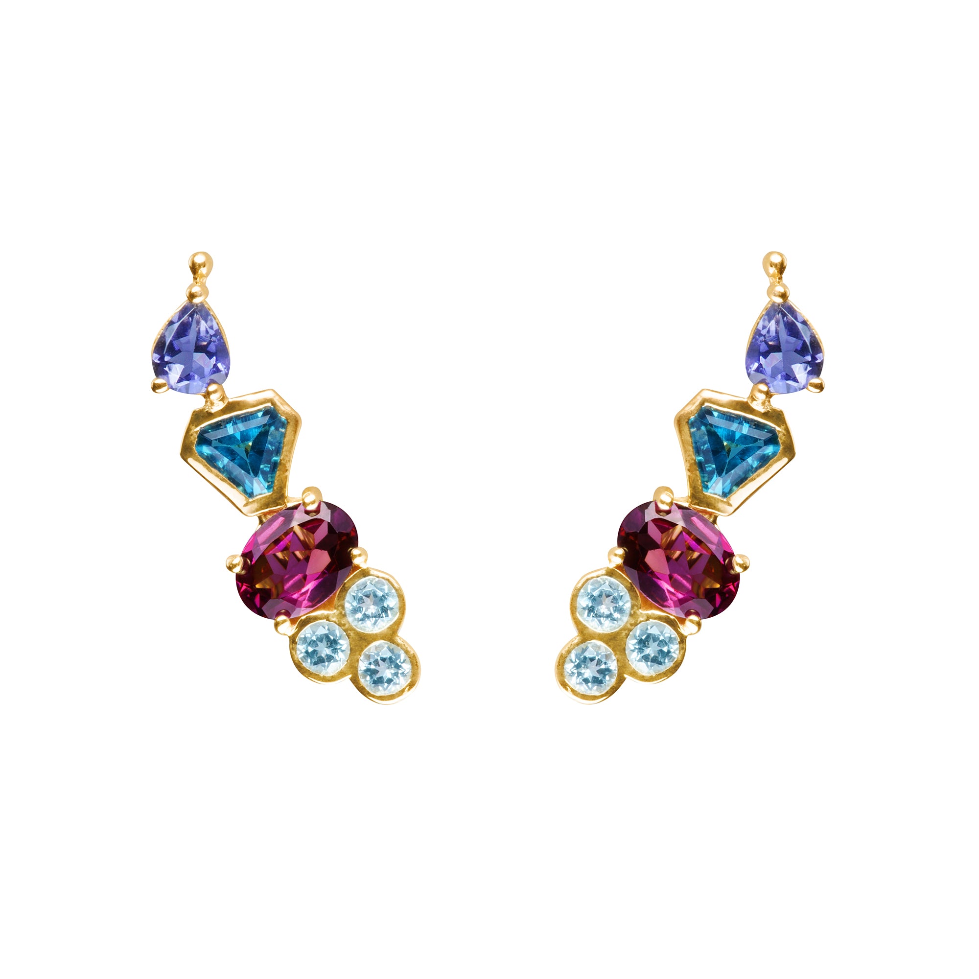 Ibu Rainbow Ear Climber Earrings | BITS OF BALI JEWELRY