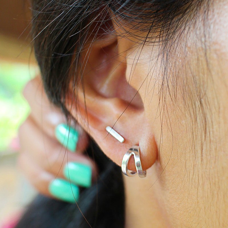 Aruna Bar Earrings - 10mm | BITS OF BALI JEWELRY