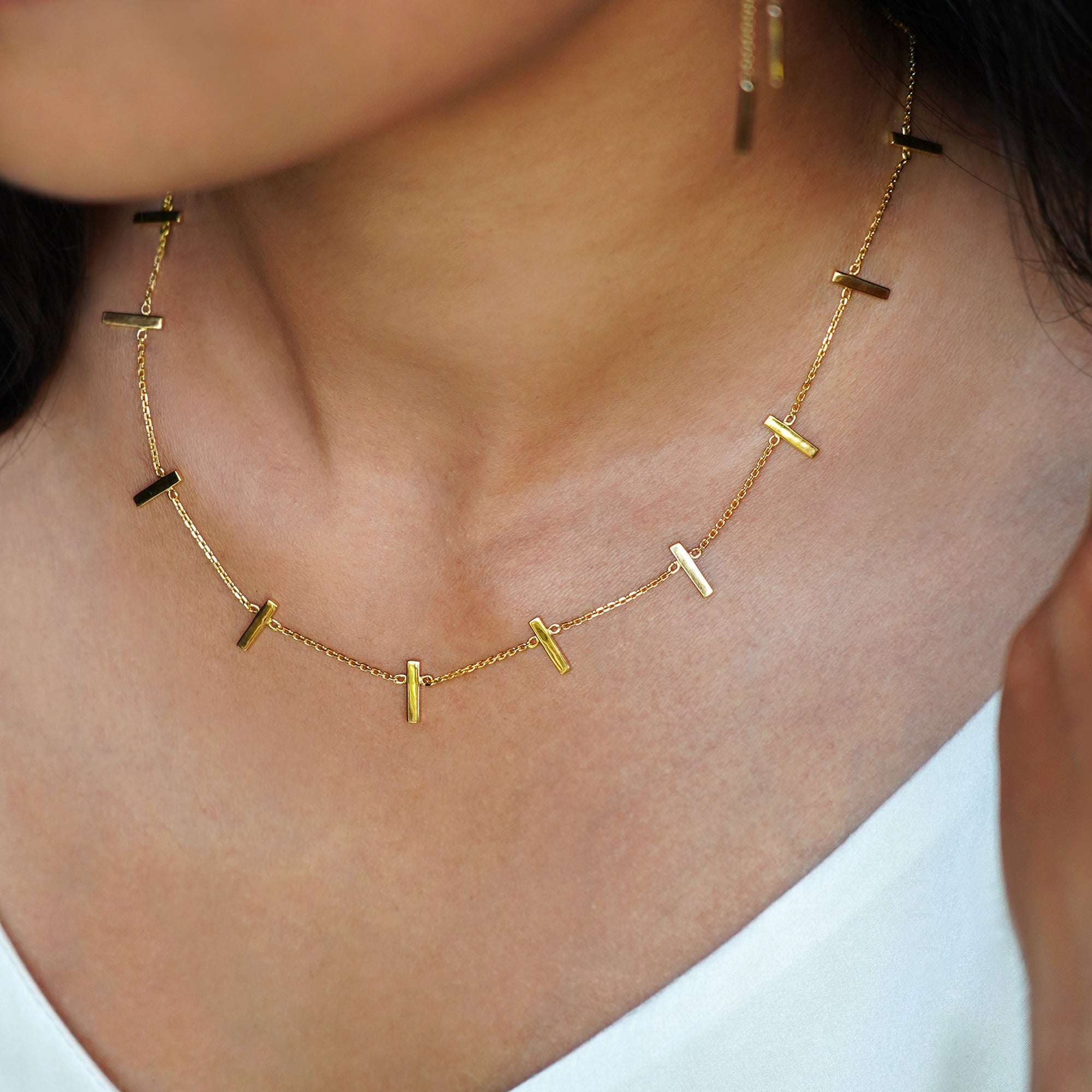 ARUNA VERTICAL BAR NECKLACE - BITS OF BALI JEWELRY