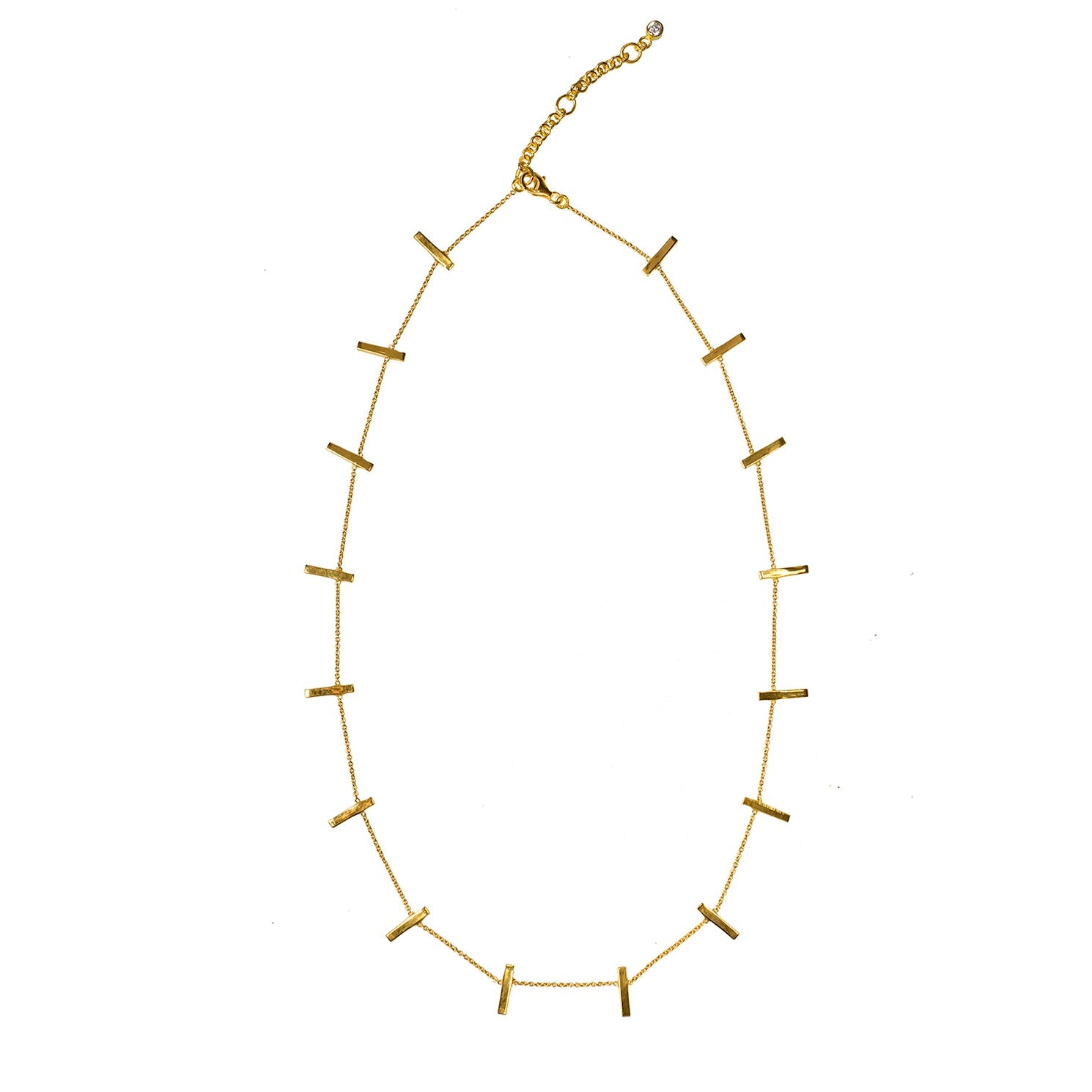 ARUNA VERTICAL BAR NECKLACE - SOLID 18K GOLD - BITS OF BALI JEWELRY