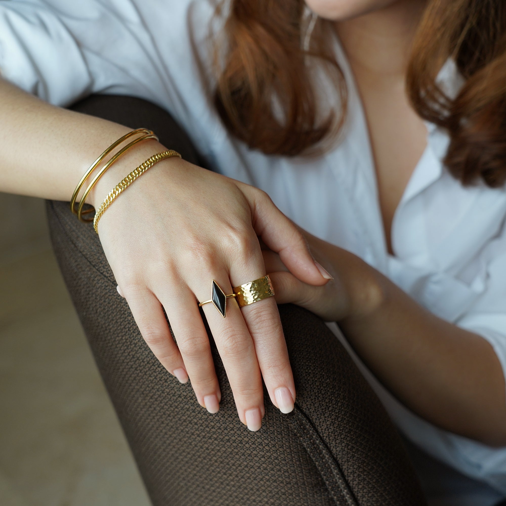 ARYA LONG BLACK ONYX RING - BITS OF BALI JEWELRY