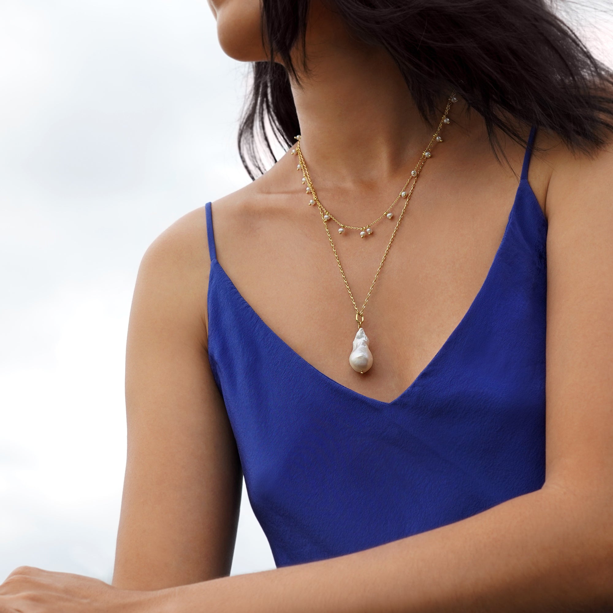 BAROQUE PEARL PENDANT NECKLACE - BITS OF BALI JEWELRY