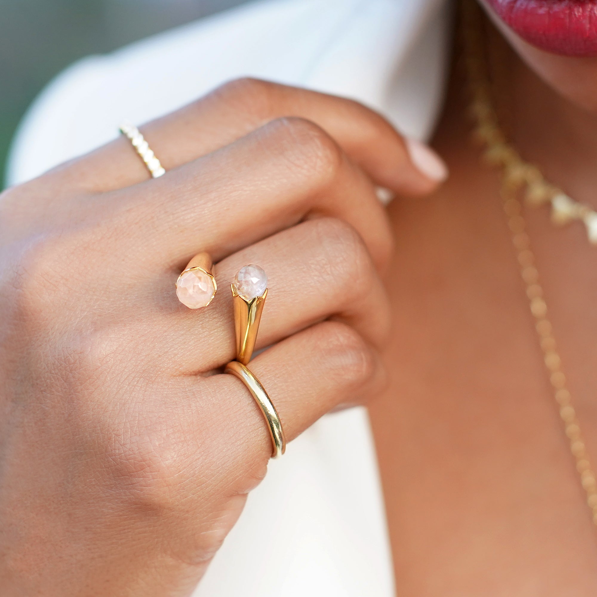 BLOOMING RING RING - WHITE TOPAZ - BITS OF BALI JEWELRY