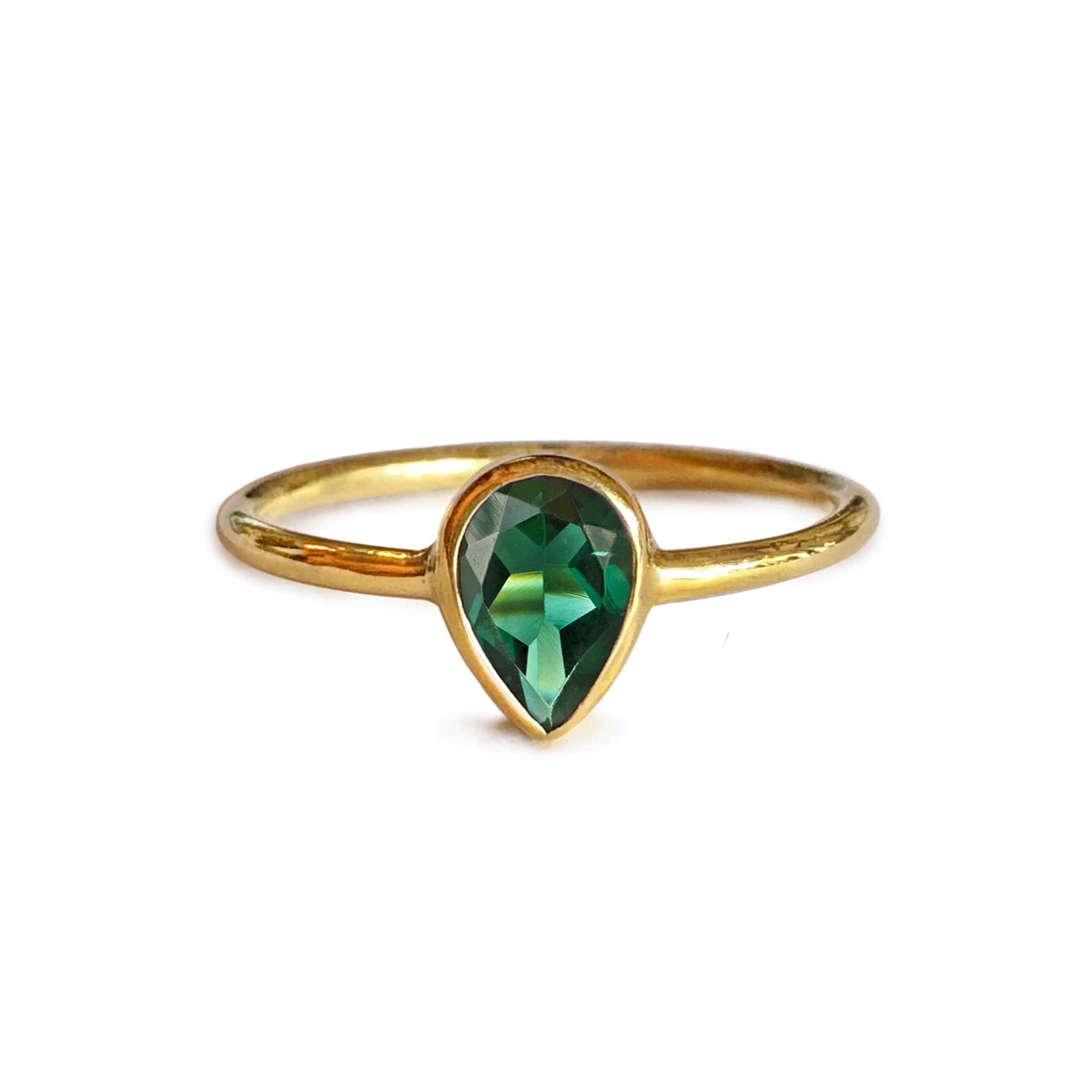 DIPTA GREEN QUARTZ TEAR DROP RING - BITS OF BALI JEWELRY