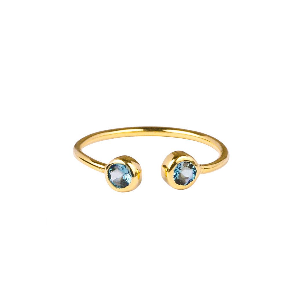 DIPTA TINY DOUBLE BUBBLE RING - BLUE TOPAZ - BITS OF BALI JEWELRY