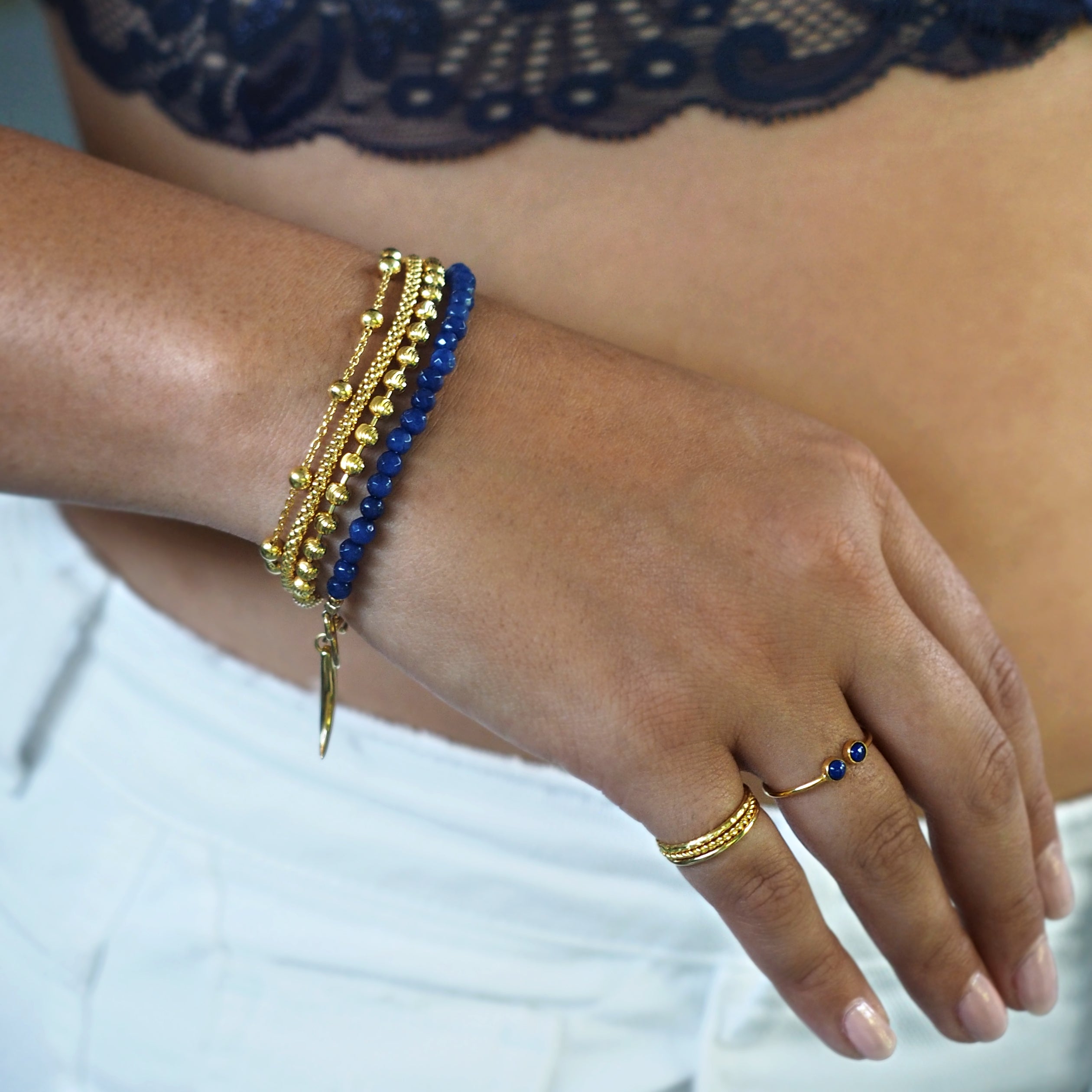 DIPTA TINY DOUBLE BUBBLE RING - LAPIS LAZULI - BITS OF BALI JEWELRY