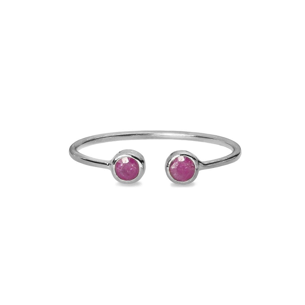 DIPTA TINY DOUBLE BUBBLE RING - RUBY - BITS OF BALI JEWELRY