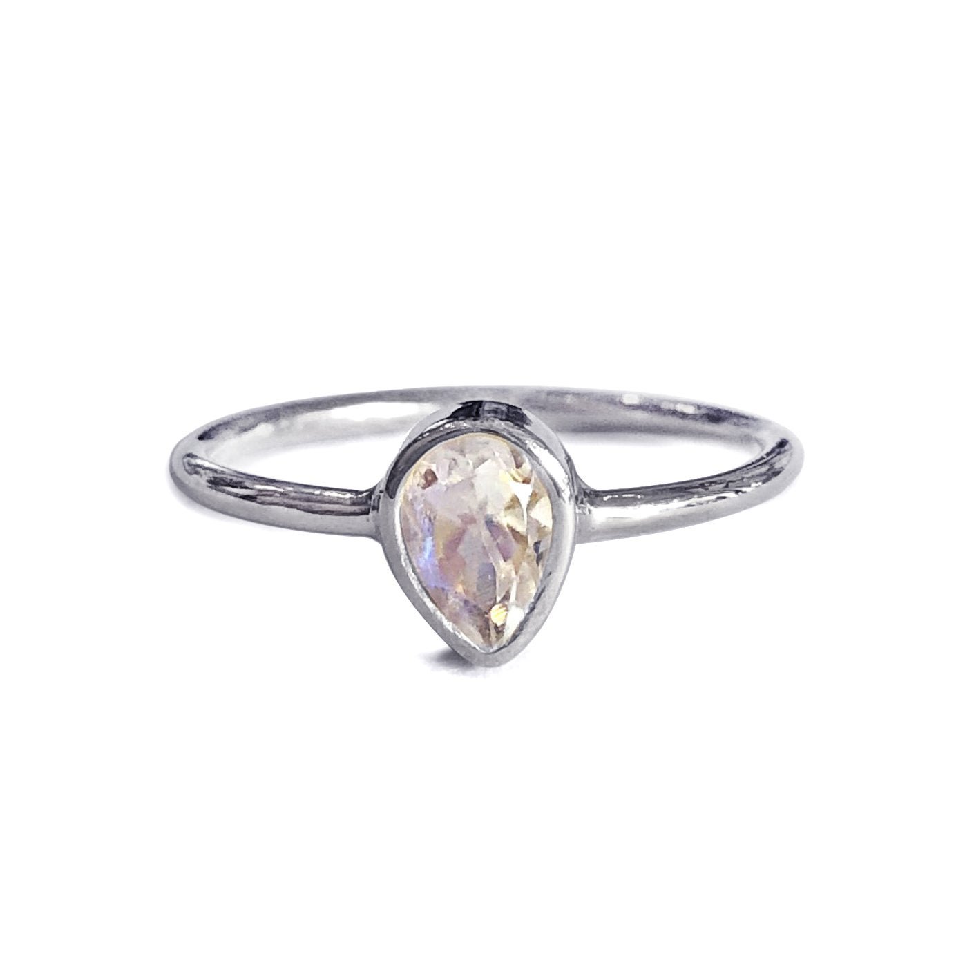 Dipta White Topaz Tear Drop Ring | BITS OF BALI JEWELRY