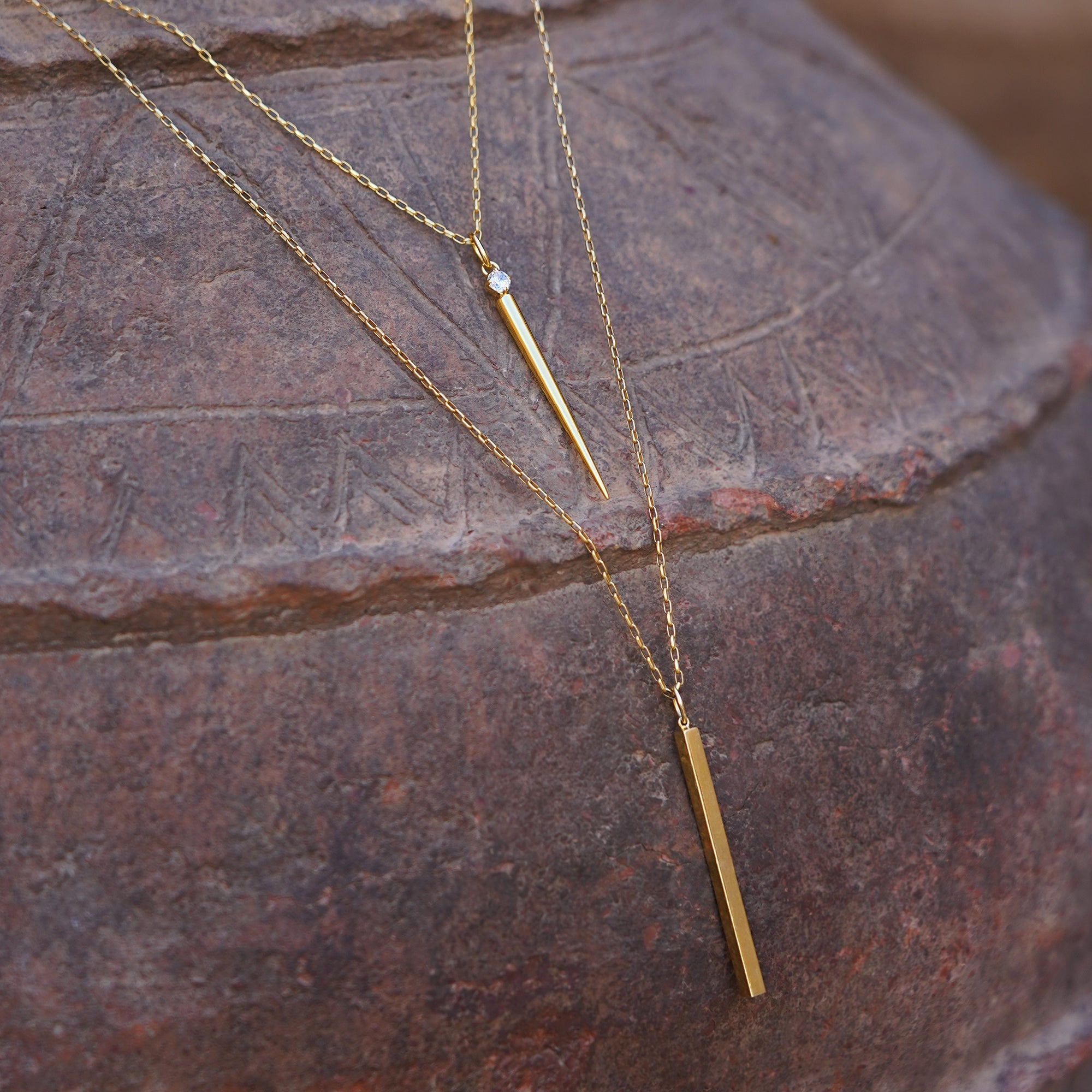 ESSENTIAL NEEDLE NECKLACE - RECTANGLE CABLE - BITS OF BALI JEWELRY