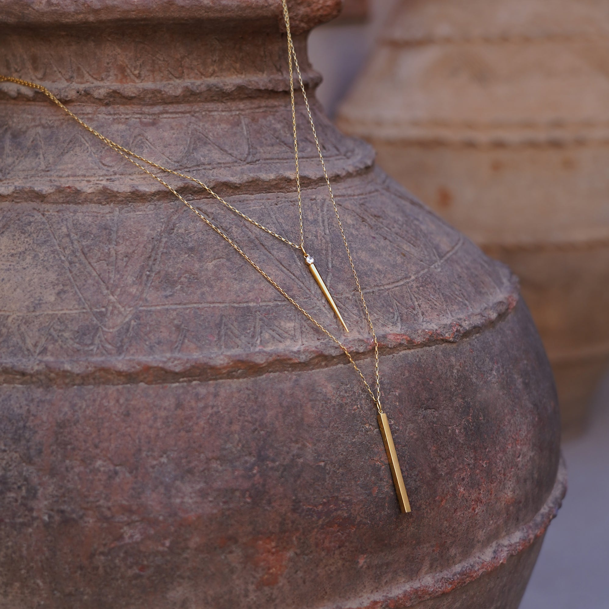 ESSENTIAL NEEDLE NECKLACE - RECTANGLE CABLE - BITS OF BALI JEWELRY