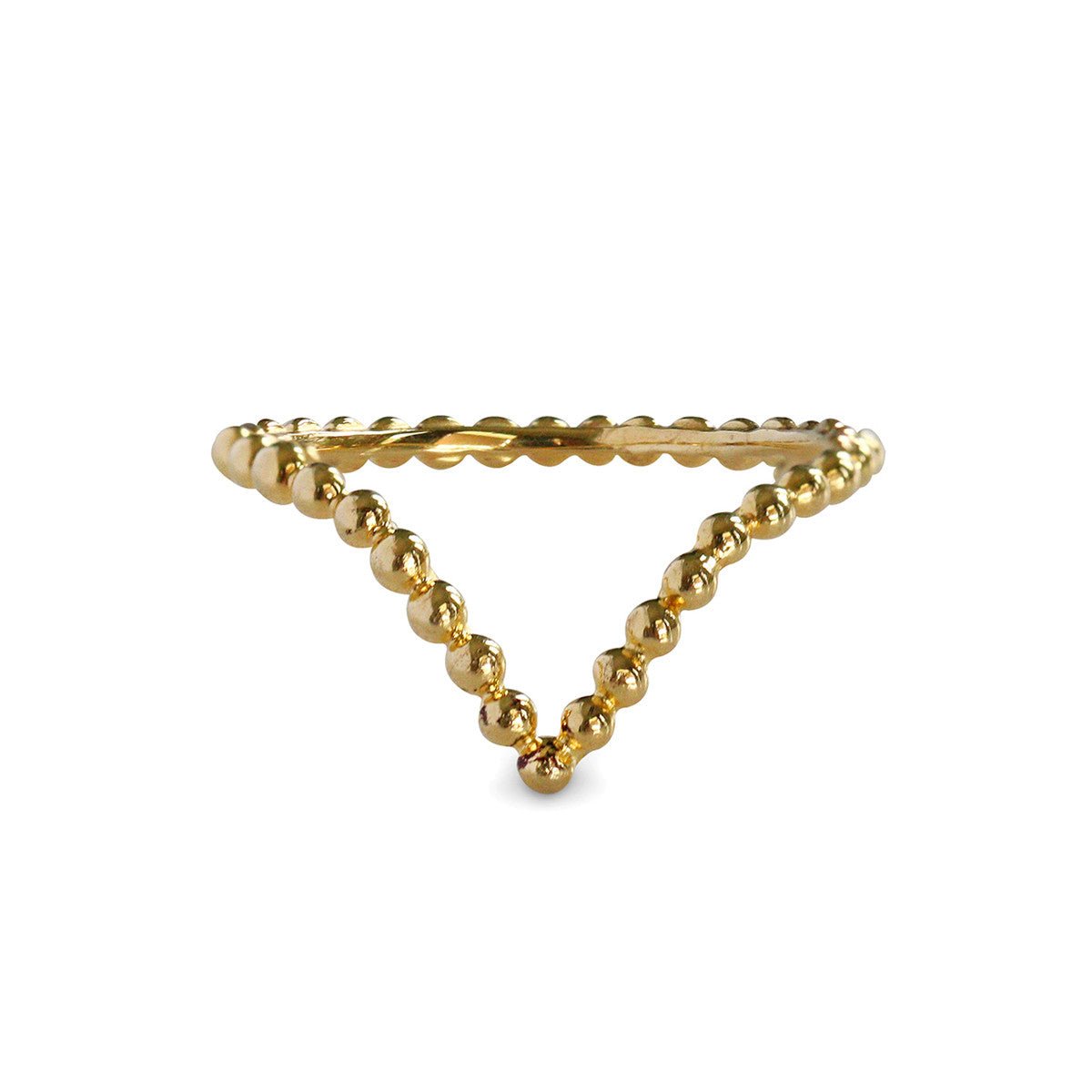 Giri Chevron Dotted Ring - Sterling Silver & Gold Vermeil | BITS OF BALI JEWELRY