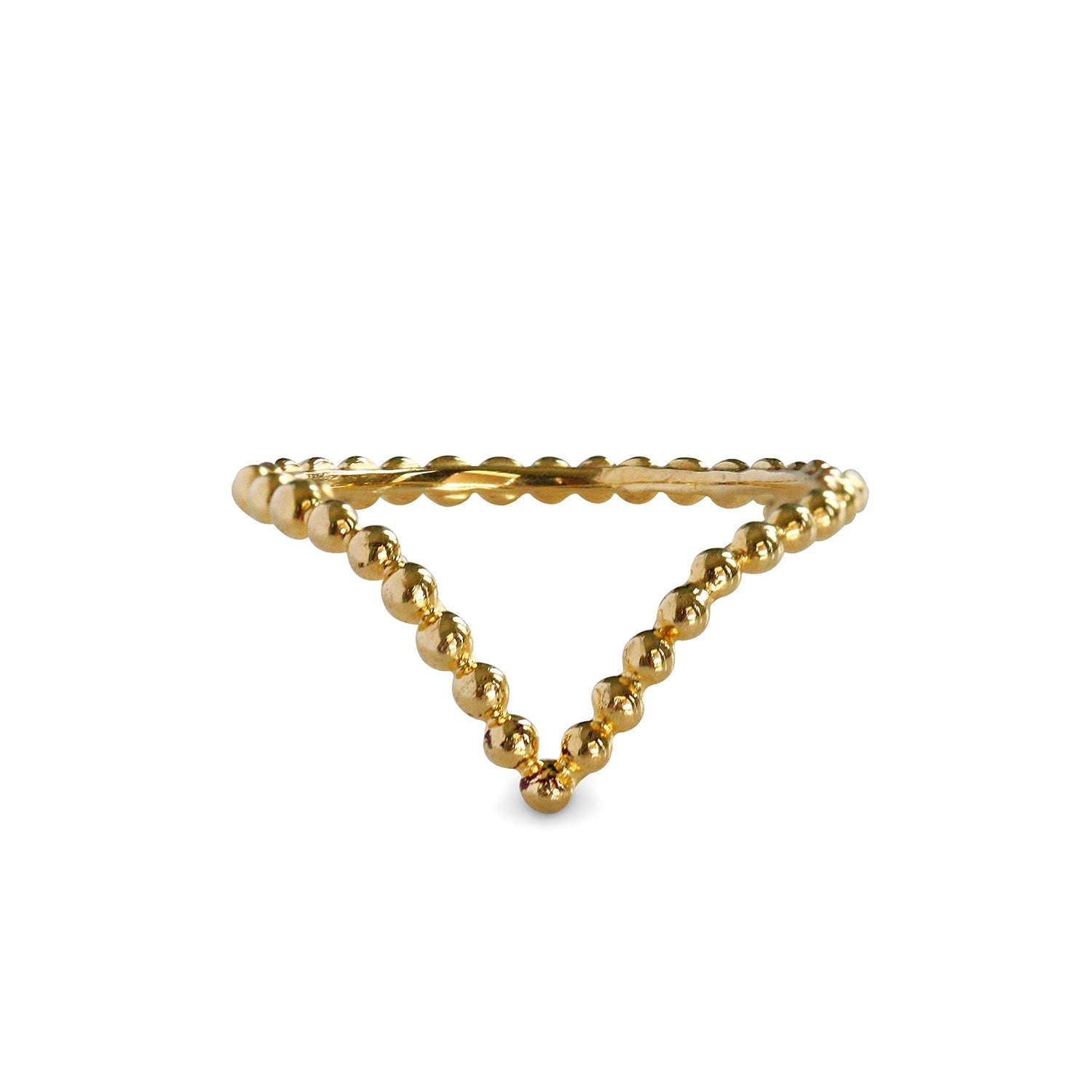 GIRI CHEVRON DOTTED RING - SOLID 14K GOLD - BITS OF BALI JEWELRY