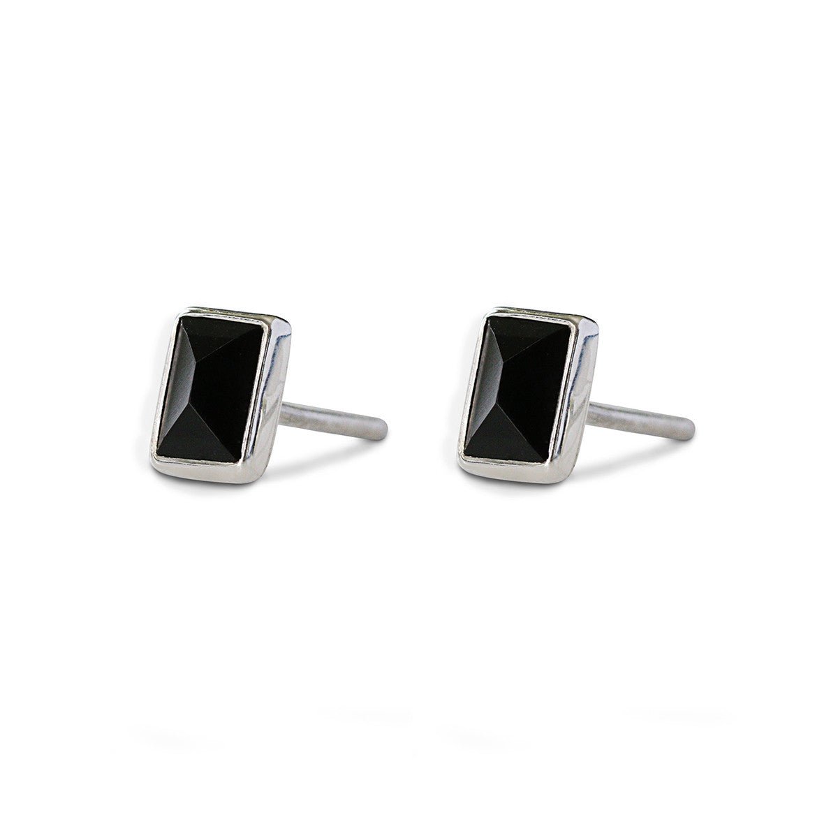 GITA SINGLE BAGUETTE EARRINGS - BLACK ONYX - BITS OF BALI JEWELRY