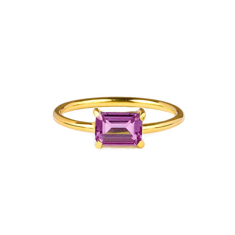 Gita Single Baguette Ring - Pink Topaz | BITS OF BALI JEWELRY