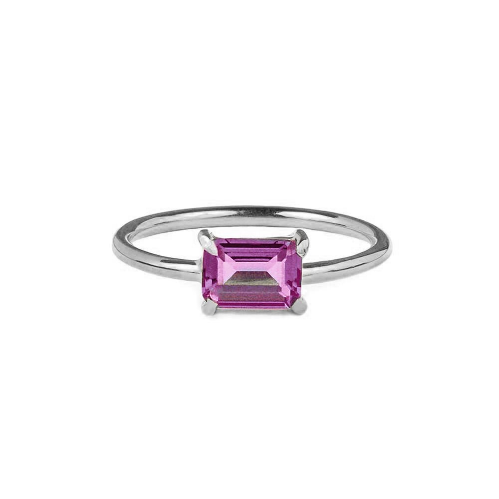 GITA SINGLE BAGUETTE RING - PINK TOPAZ - BITS OF BALI JEWELRY